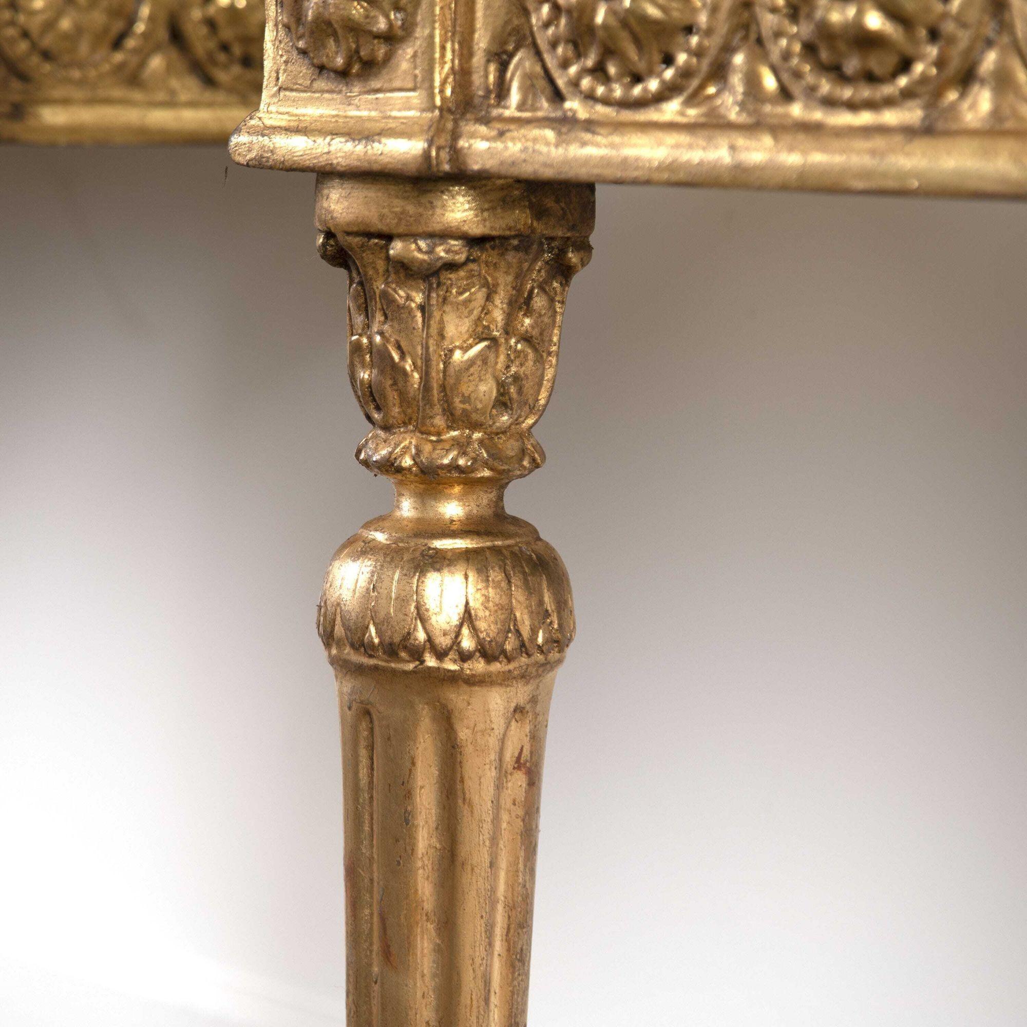 Pair Of 19th Century Gilt Console Tables and Mirrors In Good Condition In Gloucestershire, GB