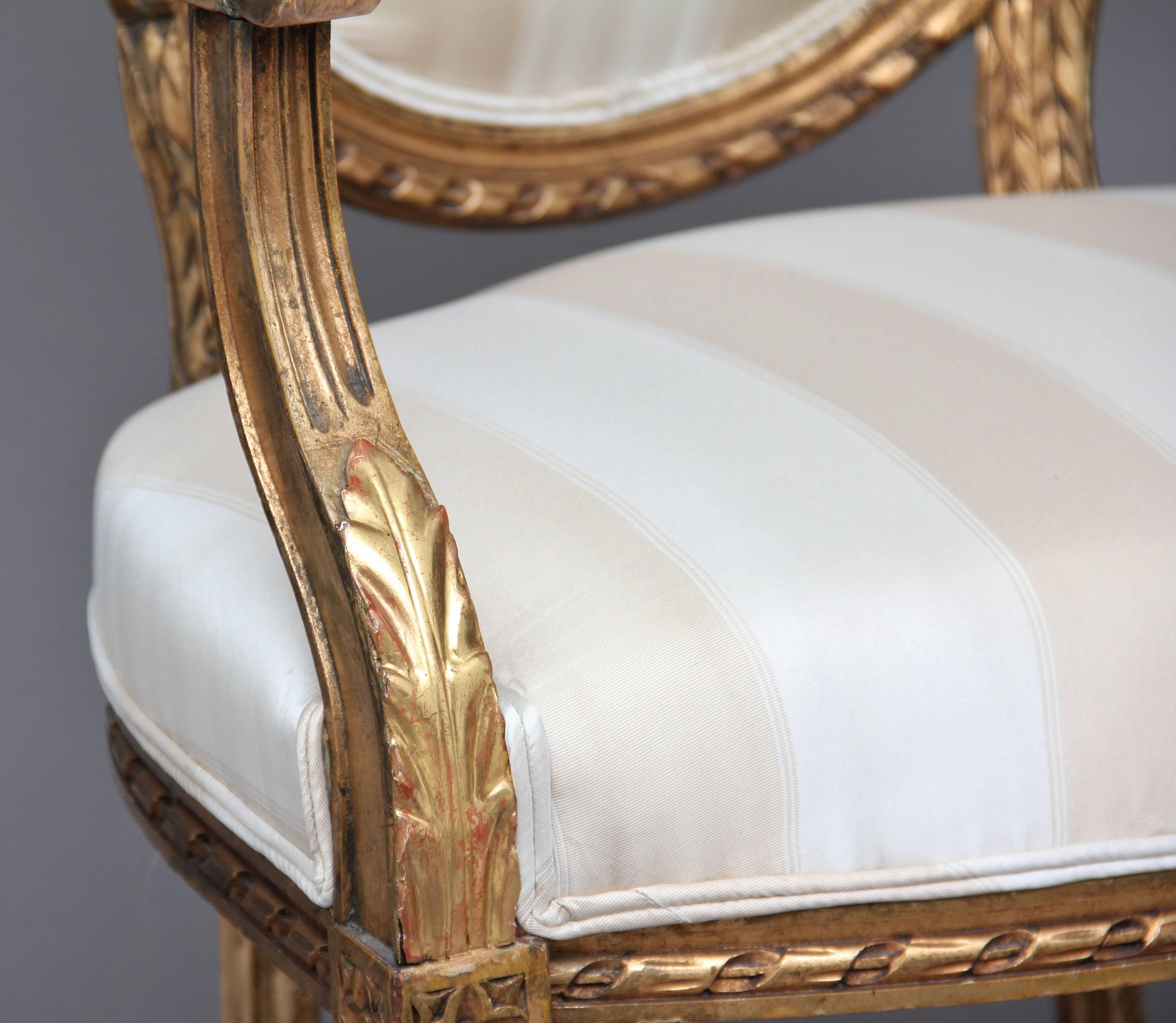 Pair of 19th Century Giltwood and Carved Armchairs 5