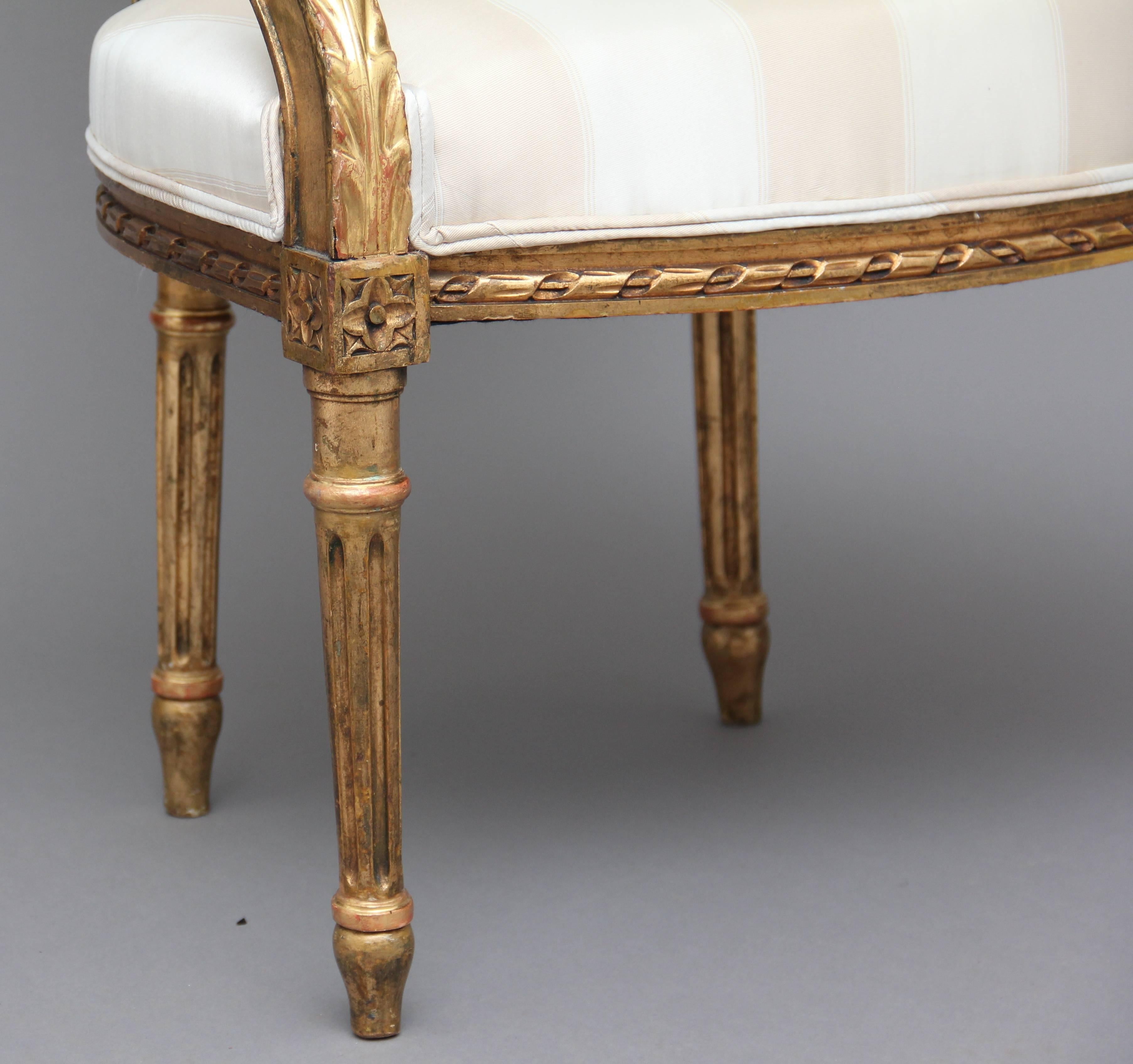 Pair of 19th Century Giltwood and Carved Armchairs 8