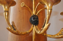 Pair of 19th Century Giltwood and Iron Swedish Neoclassical Sconces