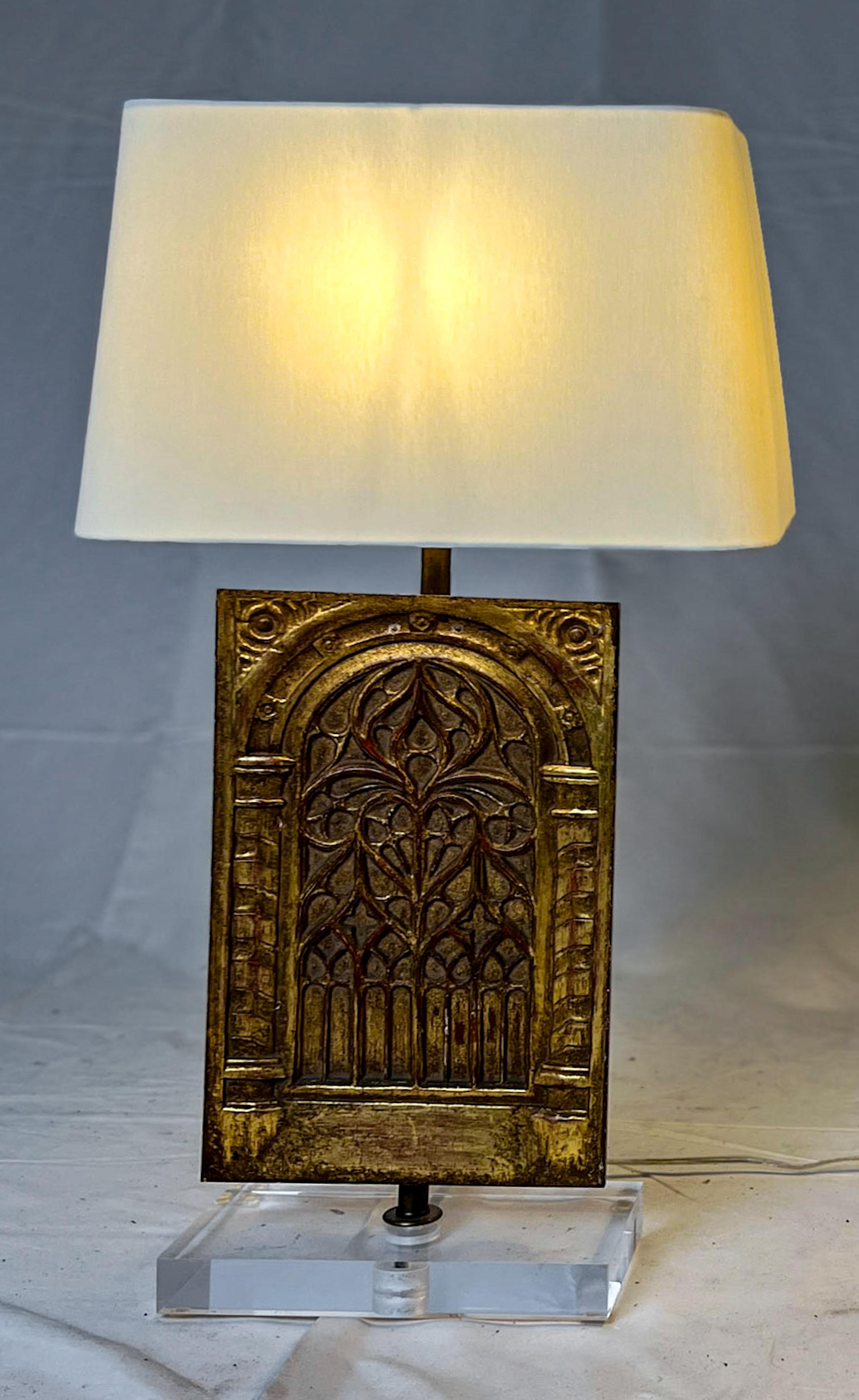 Pair of 19th Century Giltwood Architectural Fragments mounted as Table Lamps For Sale 6