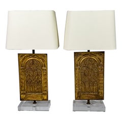 Pair of 19th Century Giltwood Architectural Fragments mounted as Table Lamps