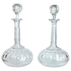 Antique Pair of 19th Century Glass Decanters