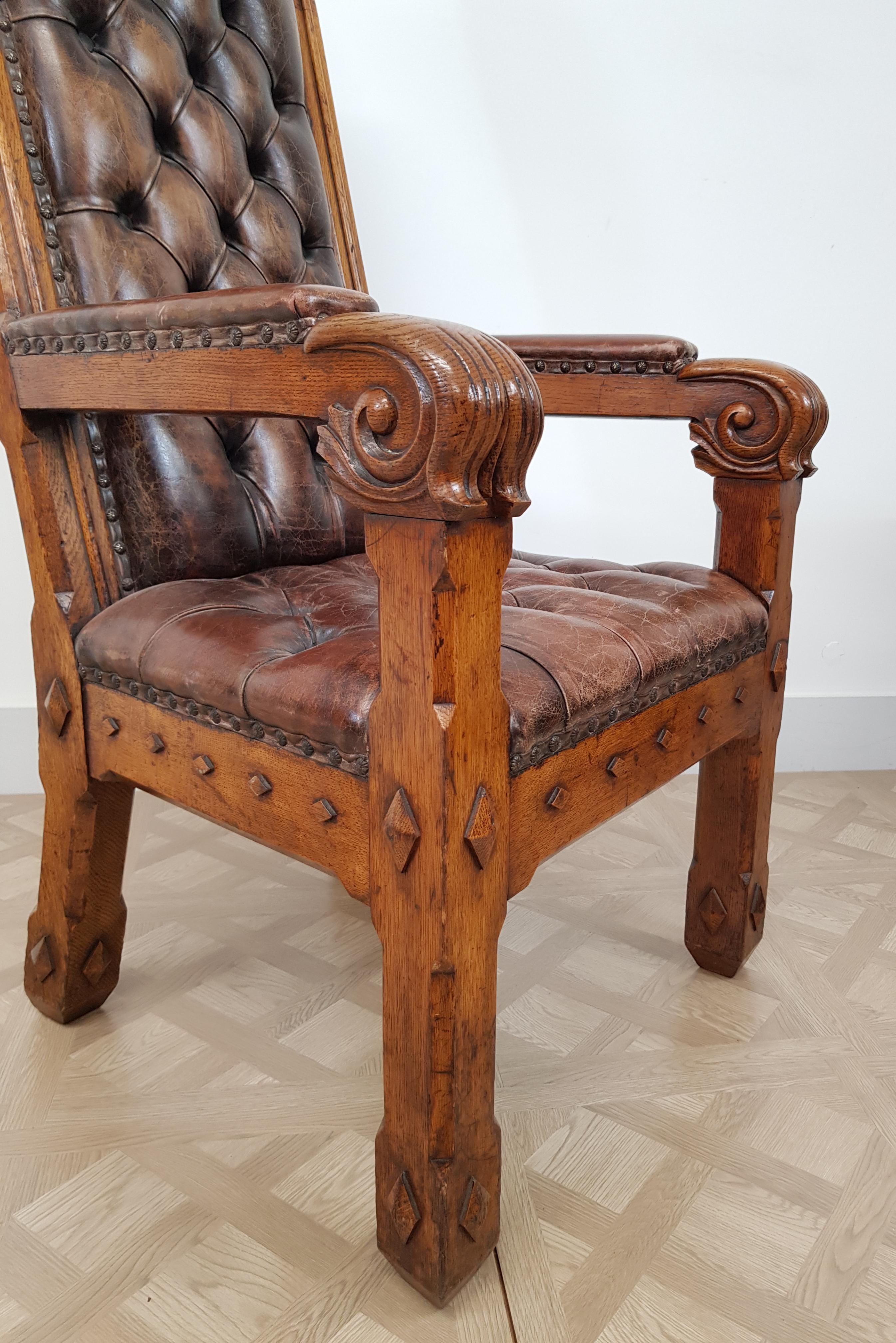 Paar Thronsessel / Sessel aus der Gotik des 19. (Britisch) im Angebot