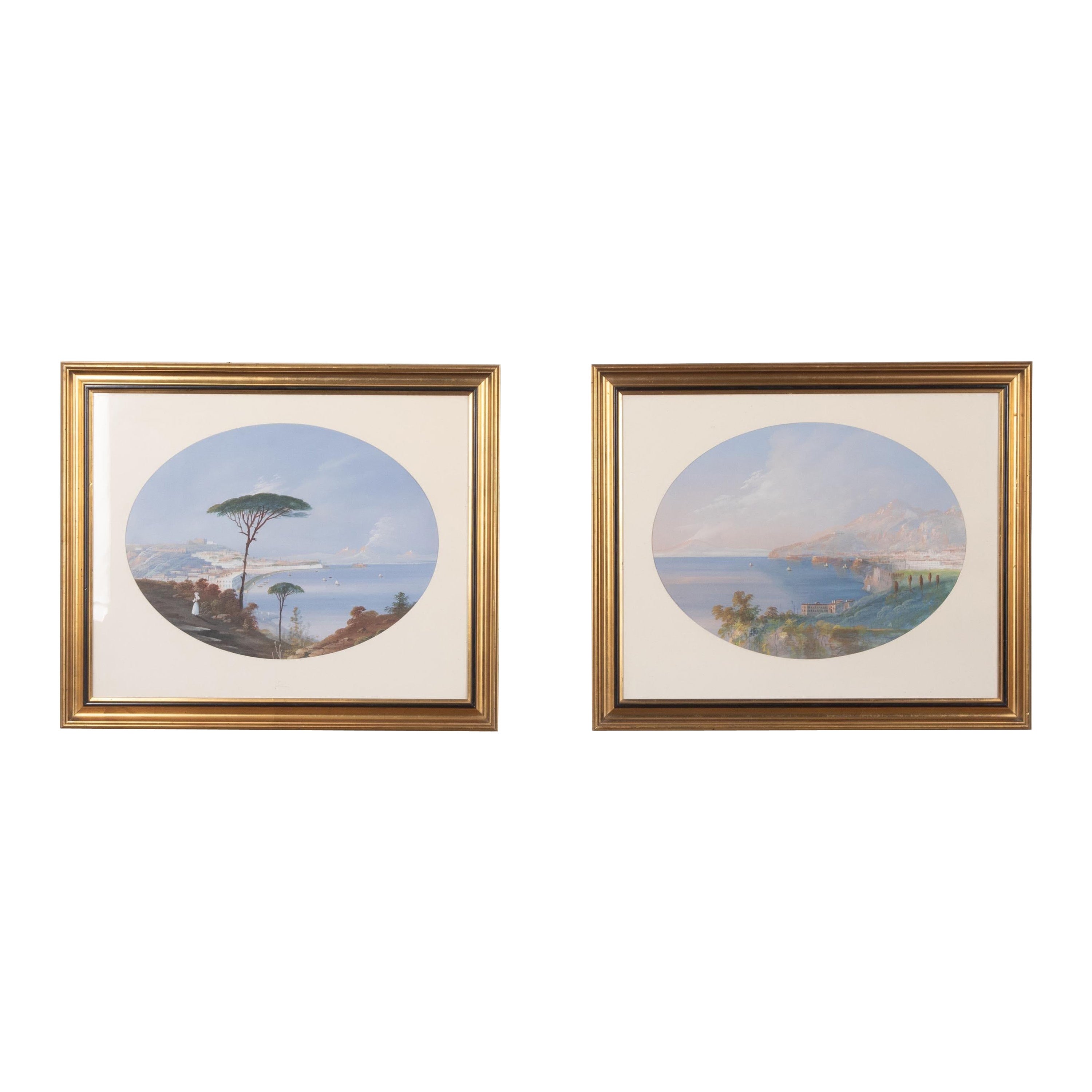 Pair of 19th Century Gouches of Naples