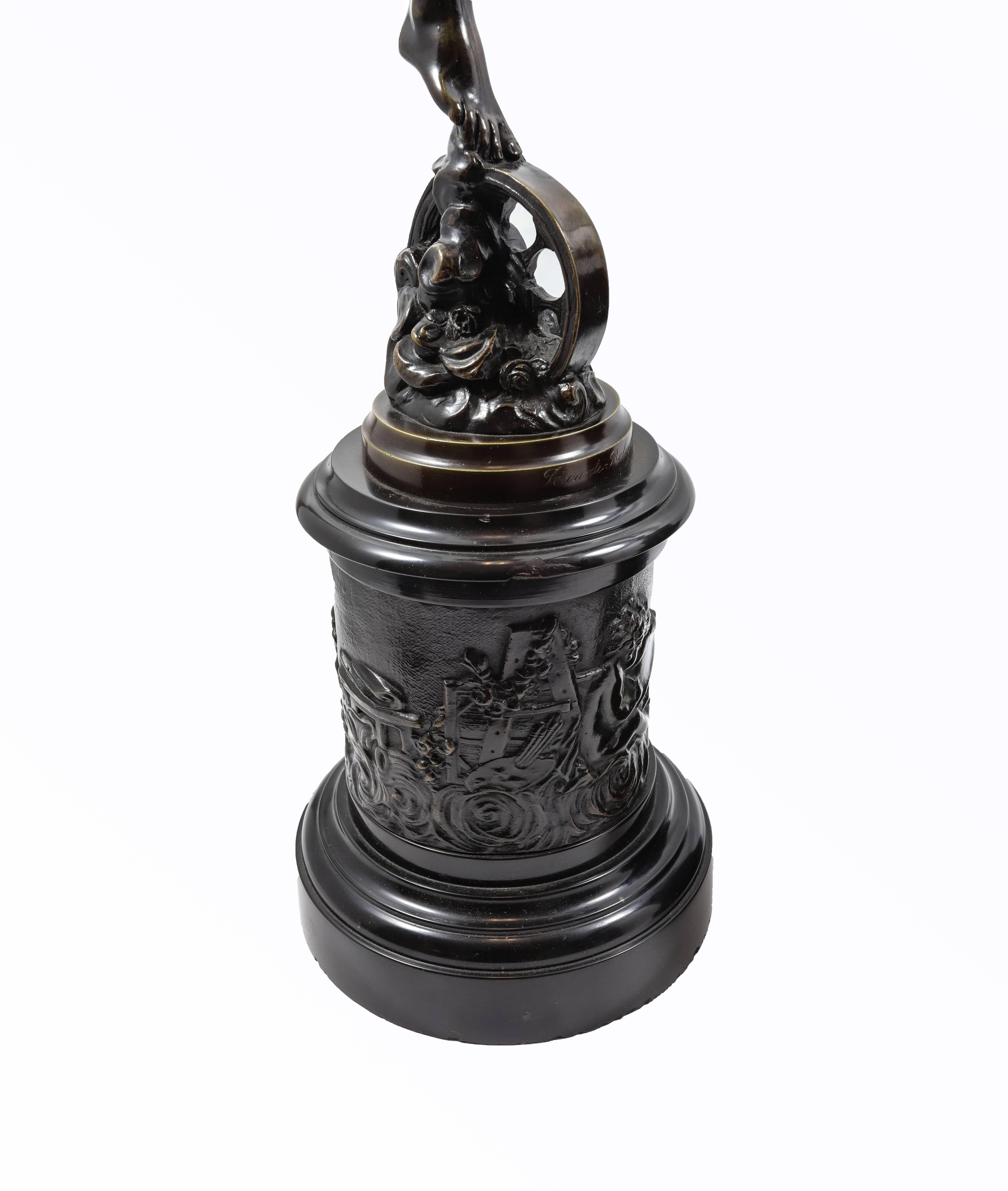 Pair of 19th Century Grand Tour Bronze Figures of Mercury and Fortuna In Good Condition In New York, NY