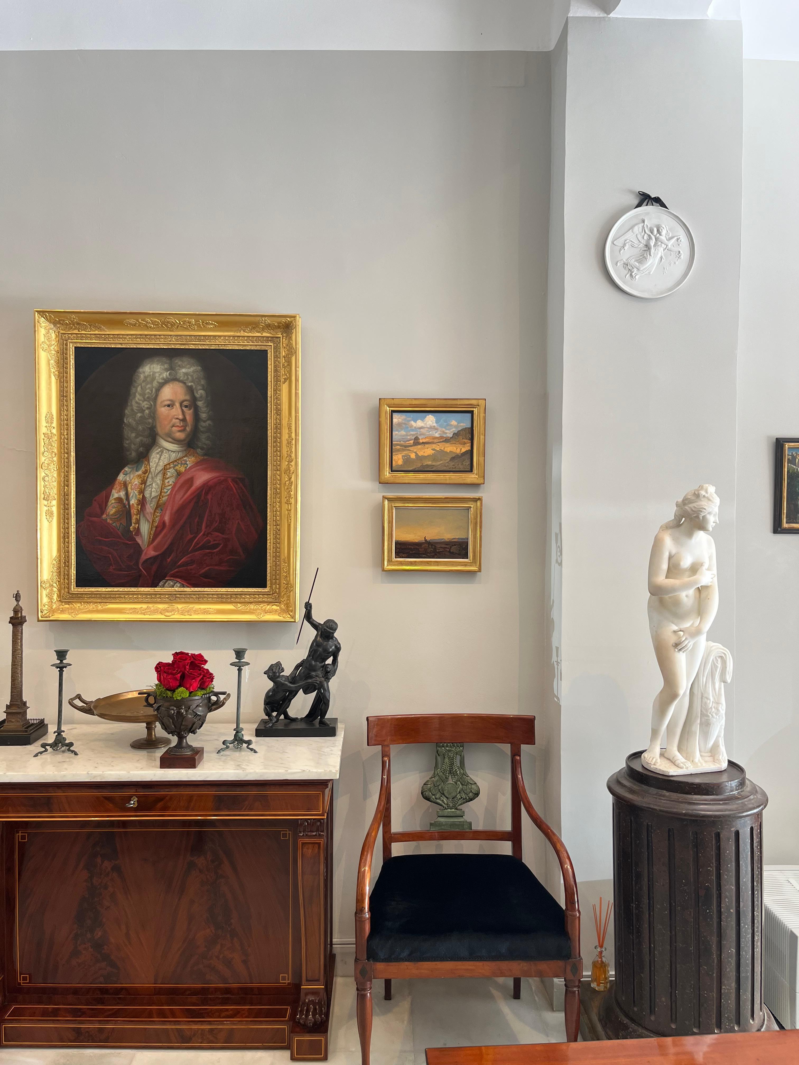 Pair of 19th Century Grand Tour Bronze Oversized Wine Cups, on Marble Base in vendita 4