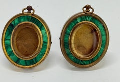 Paar Bronzerahmen mit Malachiteinlage aus dem 19. Jahrhundert, französisch