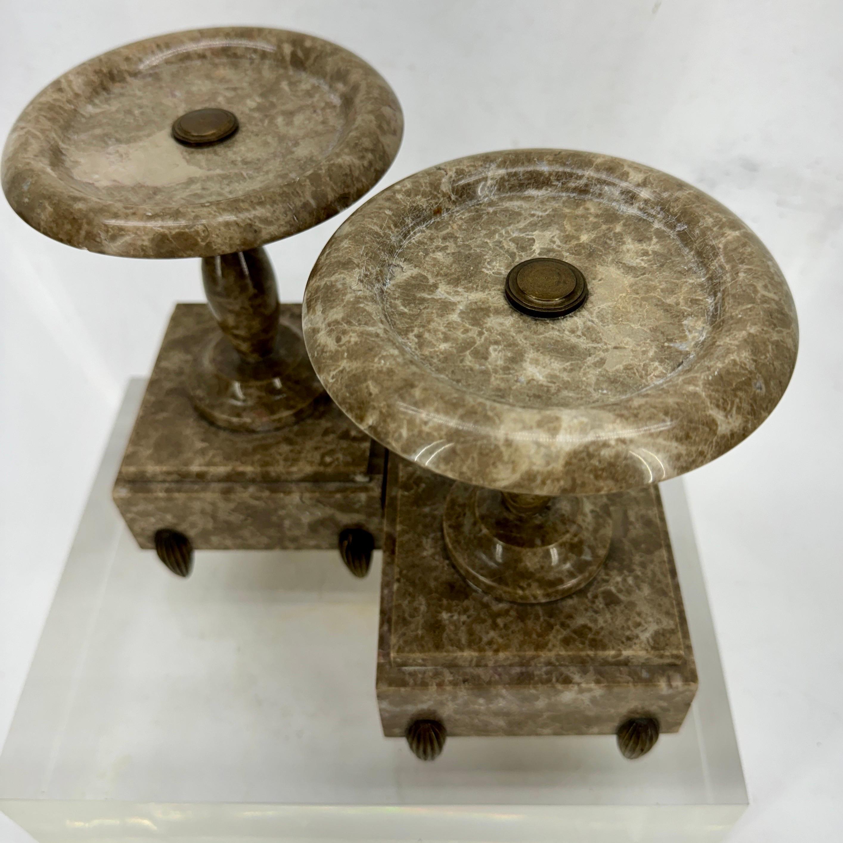 Pair of 19th Century Grand Tour Marble Tazzas Stands In Good Condition In Haddonfield, NJ