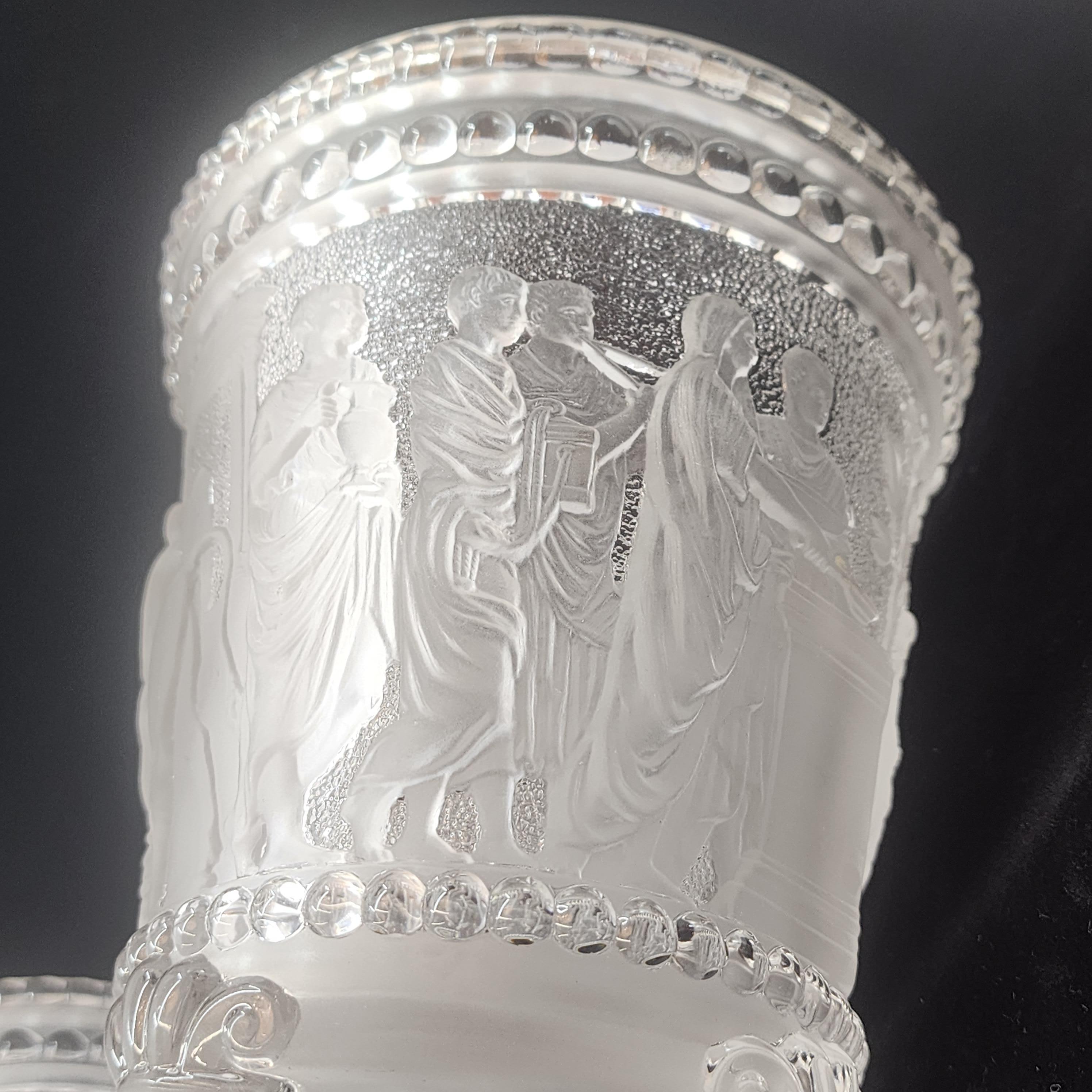 Neoclassical Pair of 19th Century Grand Tour Style Compotes by Baccarat