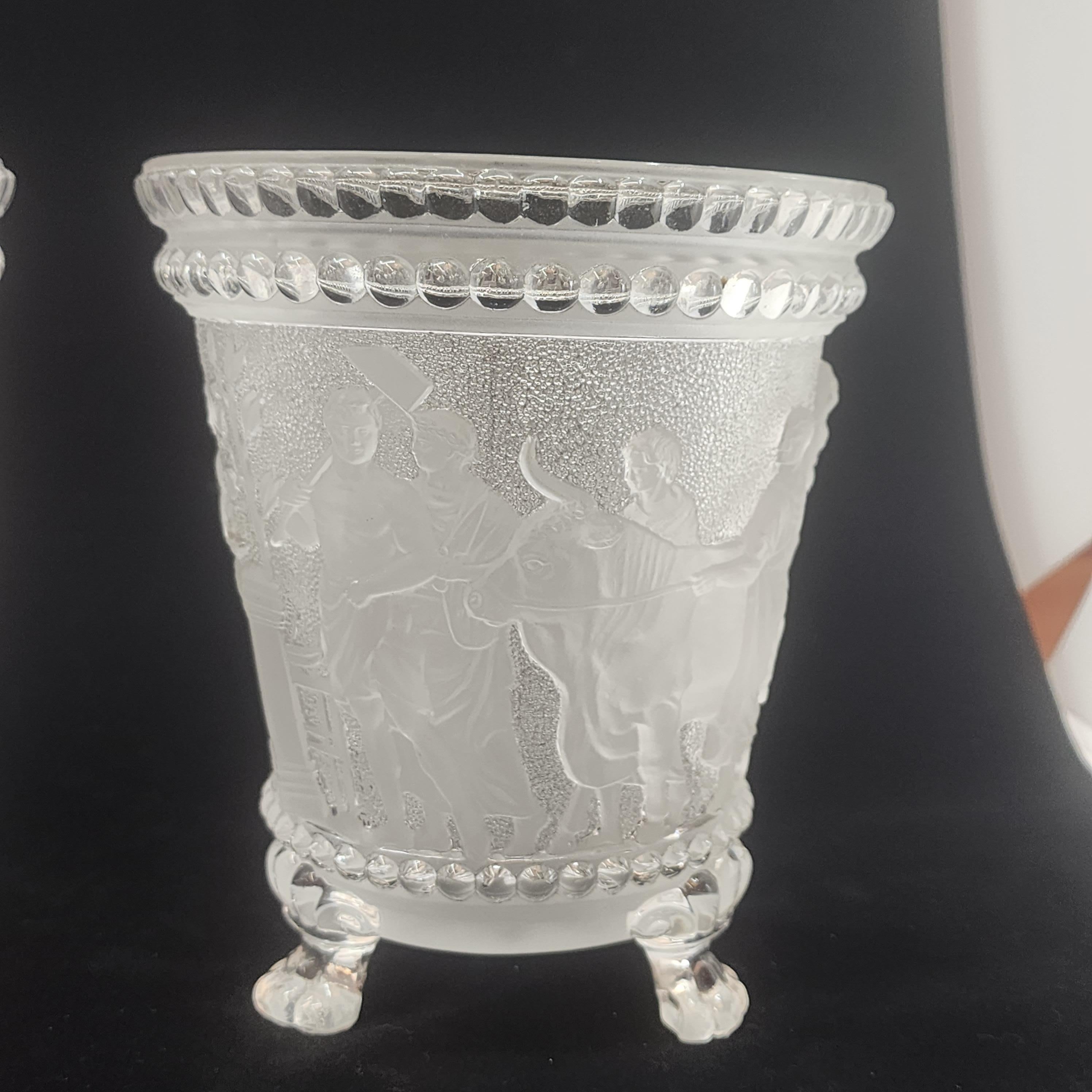 Pair of 19th Century Grand Tour Style Compotes by Baccarat In Fair Condition In Kilmarnock, VA