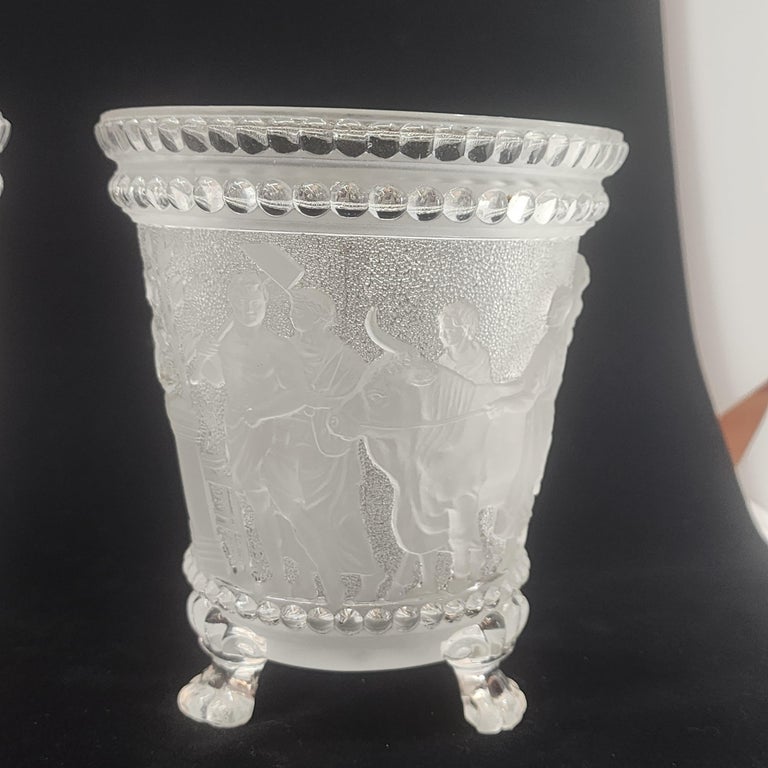 Pair of 19th Century Grand Tour Style Compotes by Baccarat In Fair Condition For Sale In Kilmarnock, VA