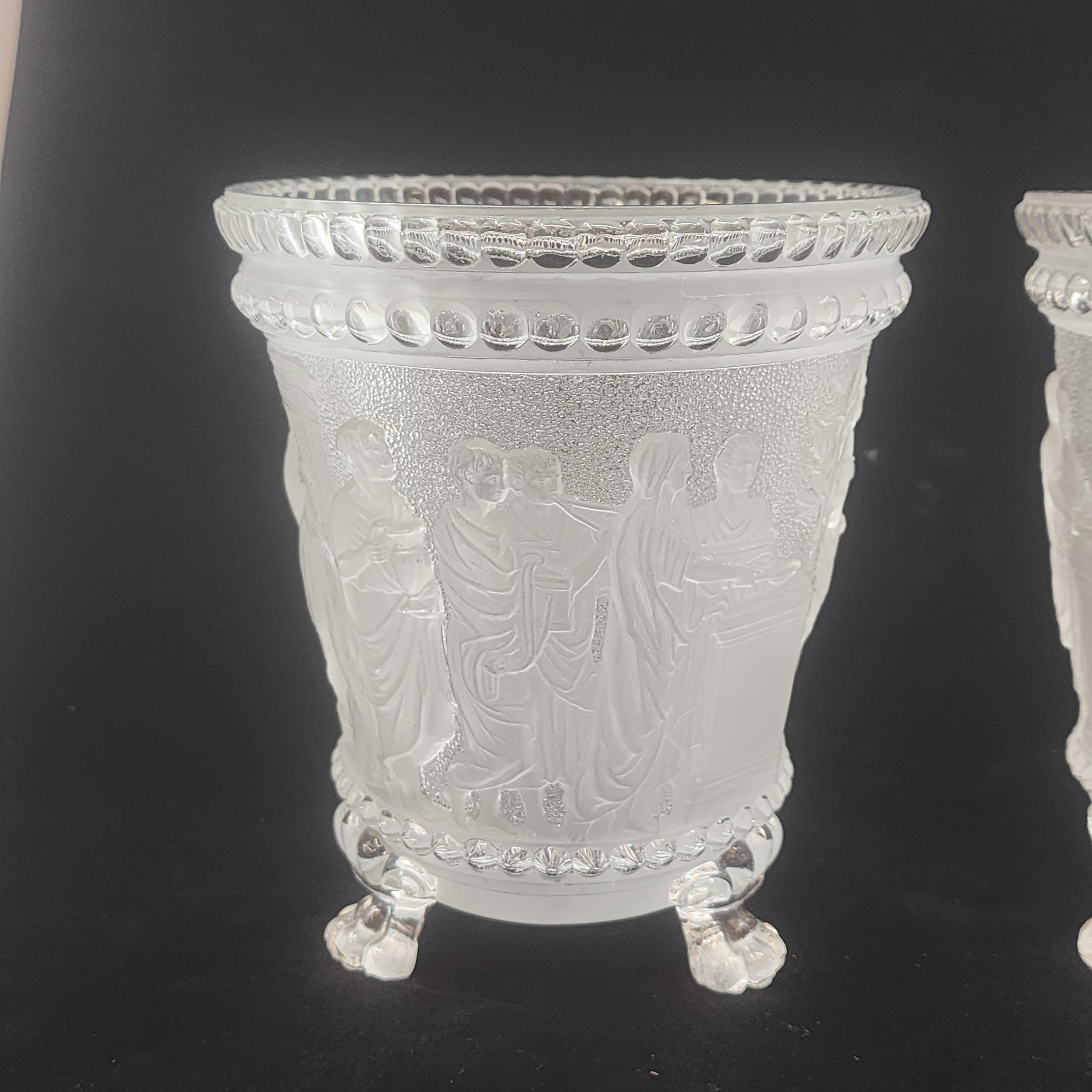 Crystal Pair of 19th Century Grand Tour Style Compotes by Baccarat