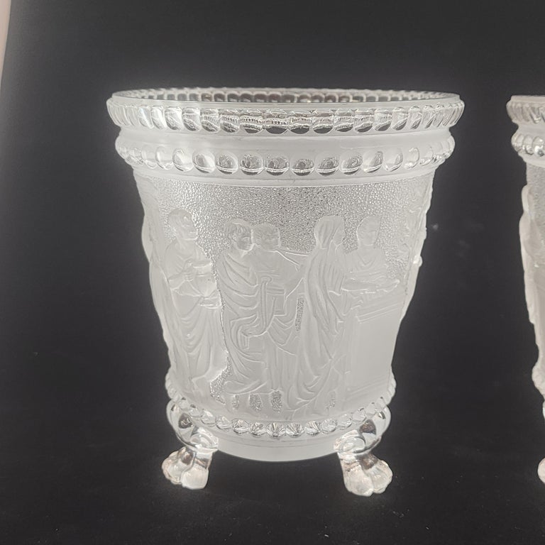 Crystal Pair of 19th Century Grand Tour Style Compotes by Baccarat For Sale
