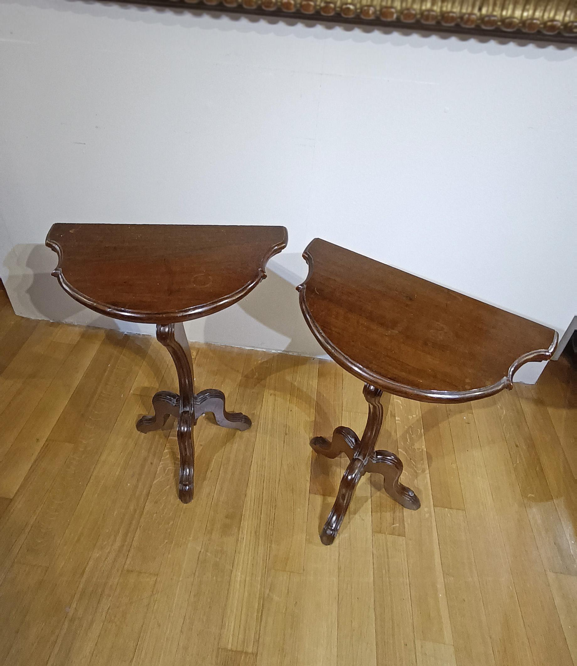19th Century PAIRE DE TABLETTES DE CONSOLE GUERIDON DU 19e SIÈCLE en vente