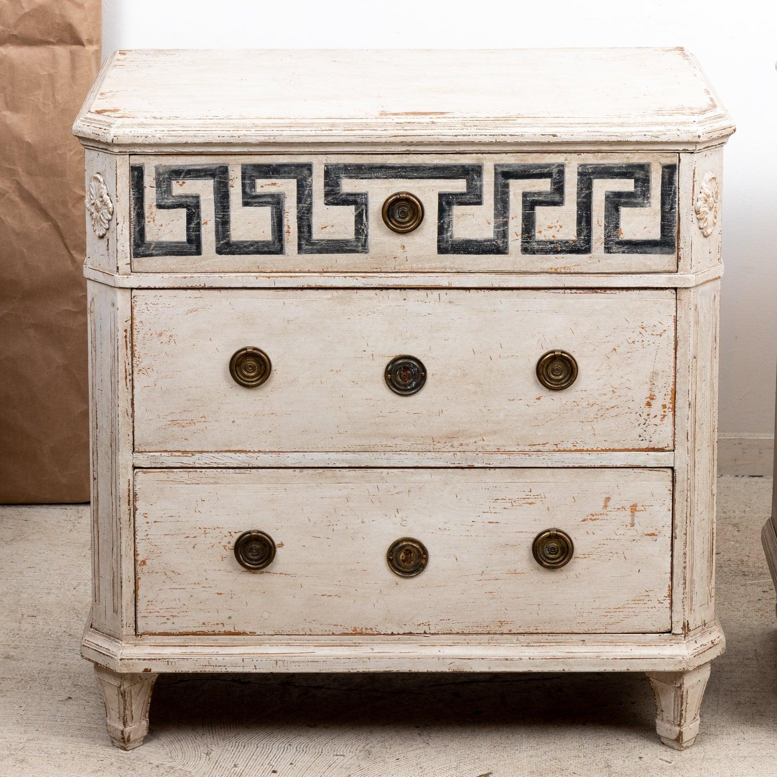 Painted Pair of 19th Century Gustavian Commodes