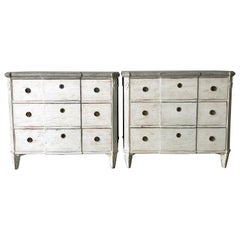 Antique Pair of 19th Century Gustavian Style Chest of Drawers