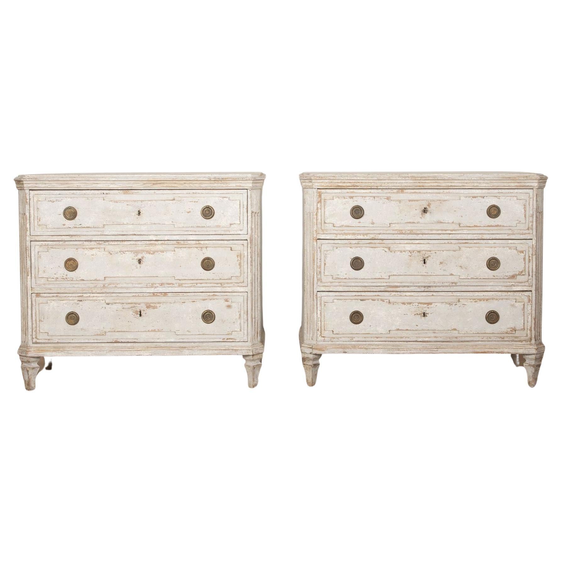 Pair of 19th Century Gustavian Style Swedish Commodes