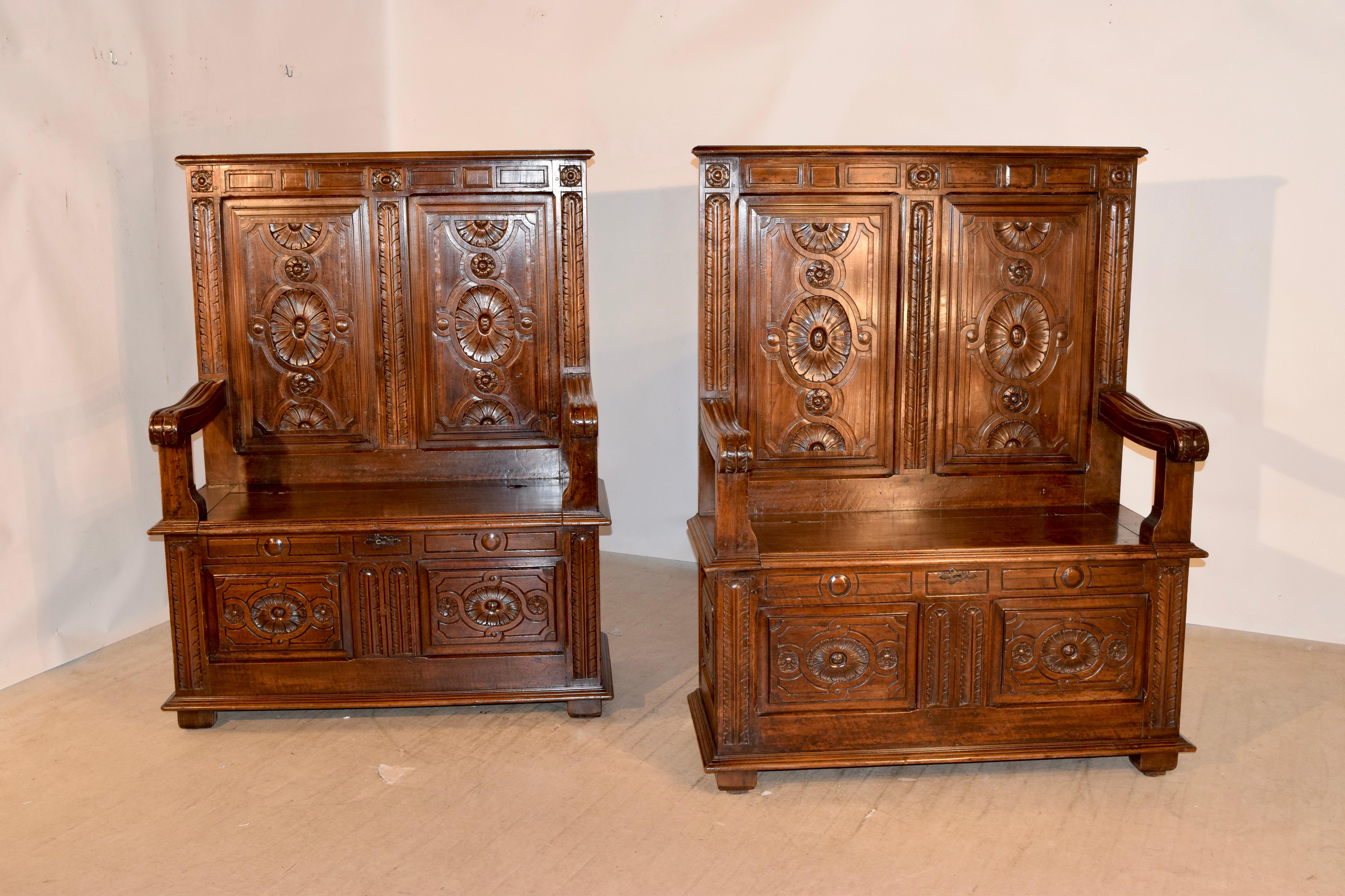 Pair of 19th Century Hall Benches 3
