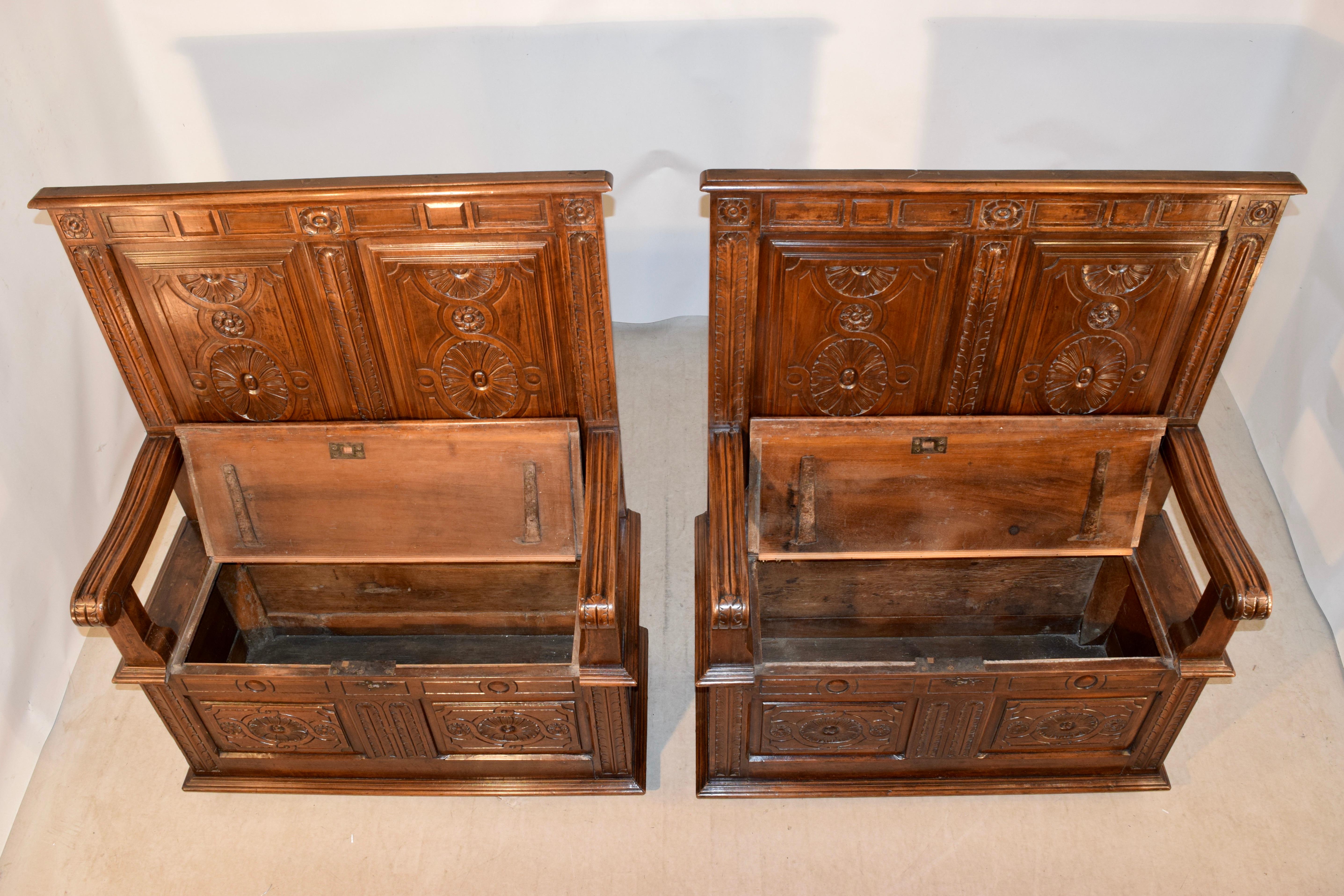 Pair of 19th Century Hall Benches 5