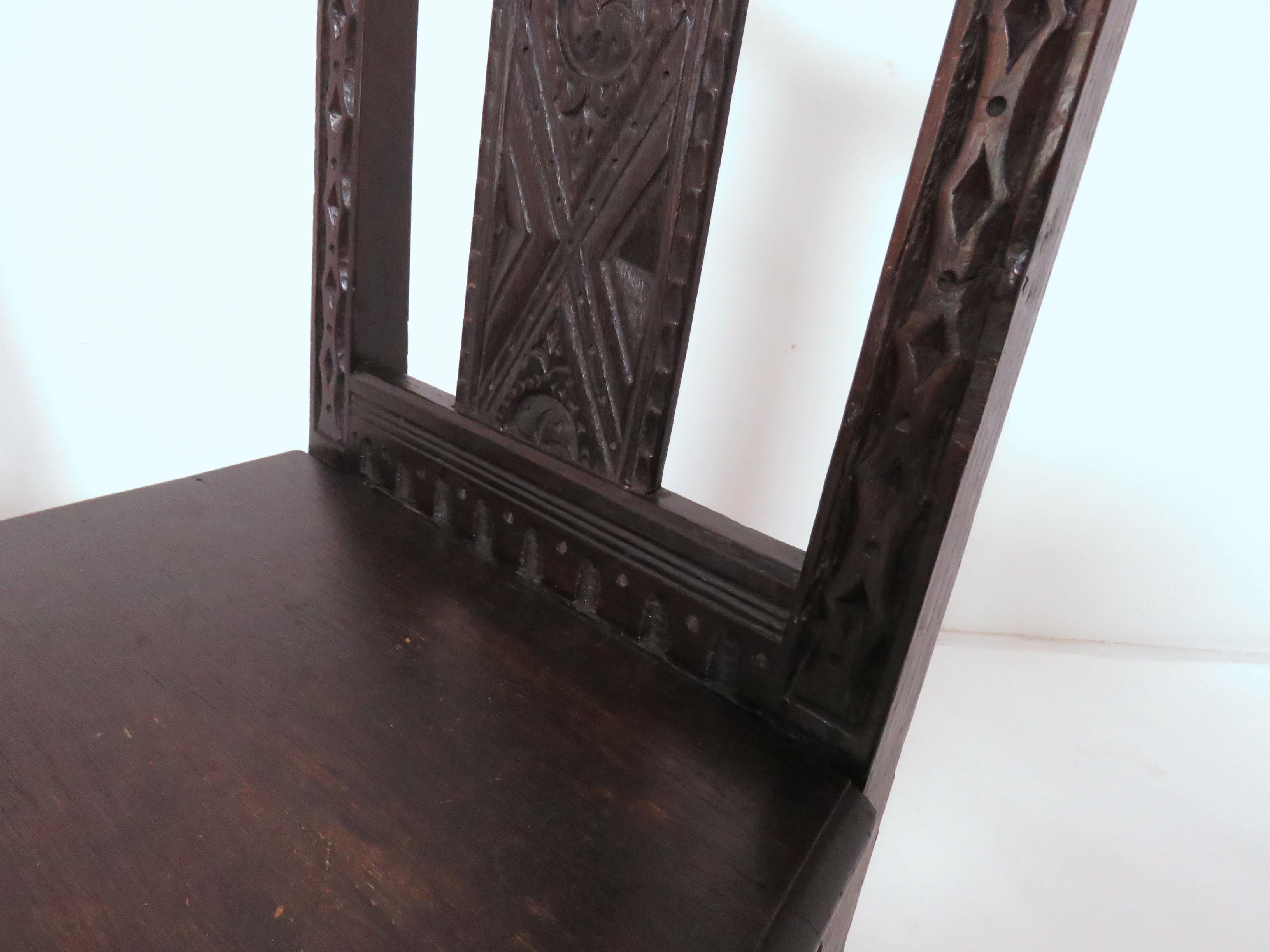 Pair of 19th Century Hand Carved Flemish Side Chairs For Sale 1