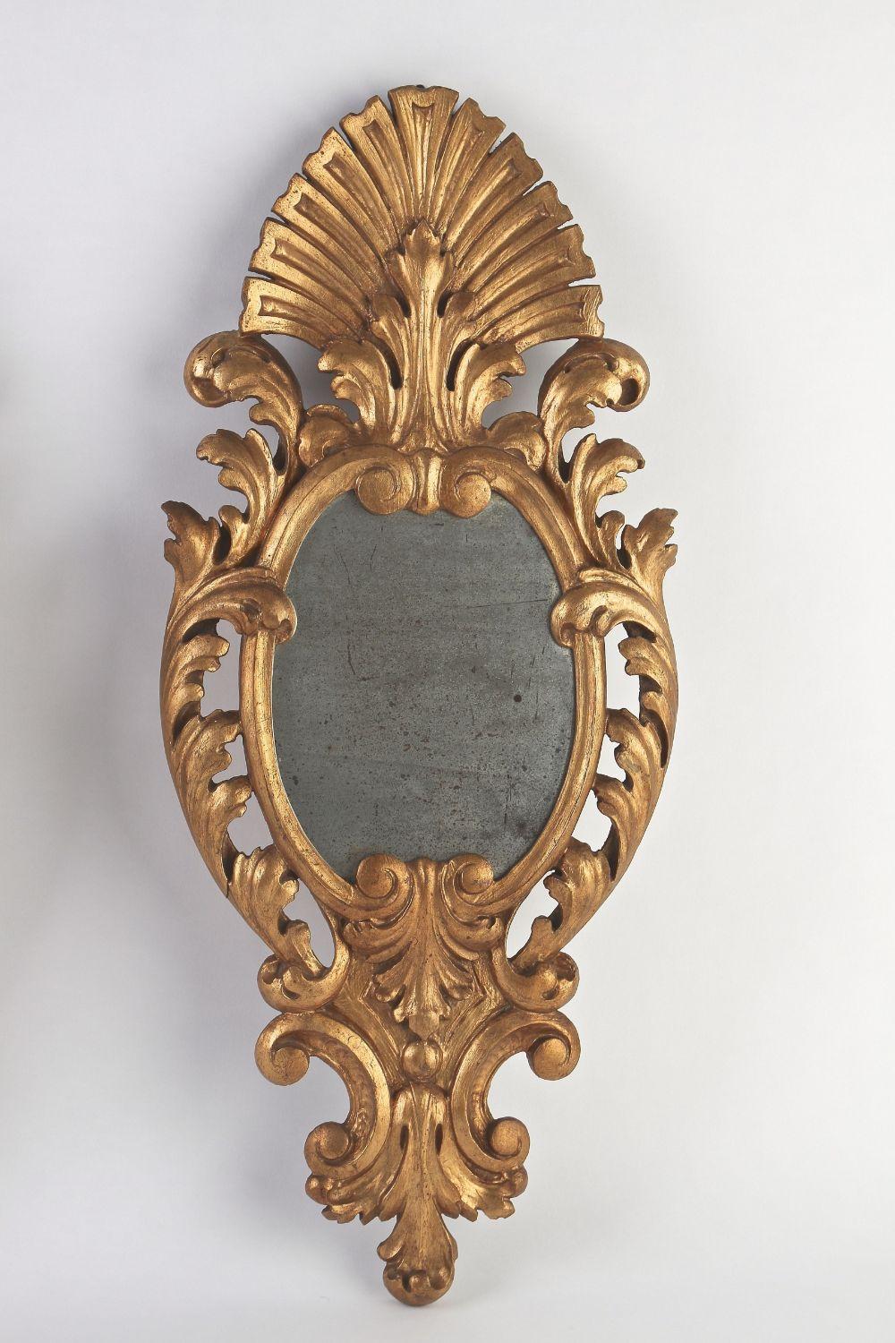 Pair of 19th Century Hand Carved Gilt Wall Mirrors, Italy, Ca. 1850 For Sale 13