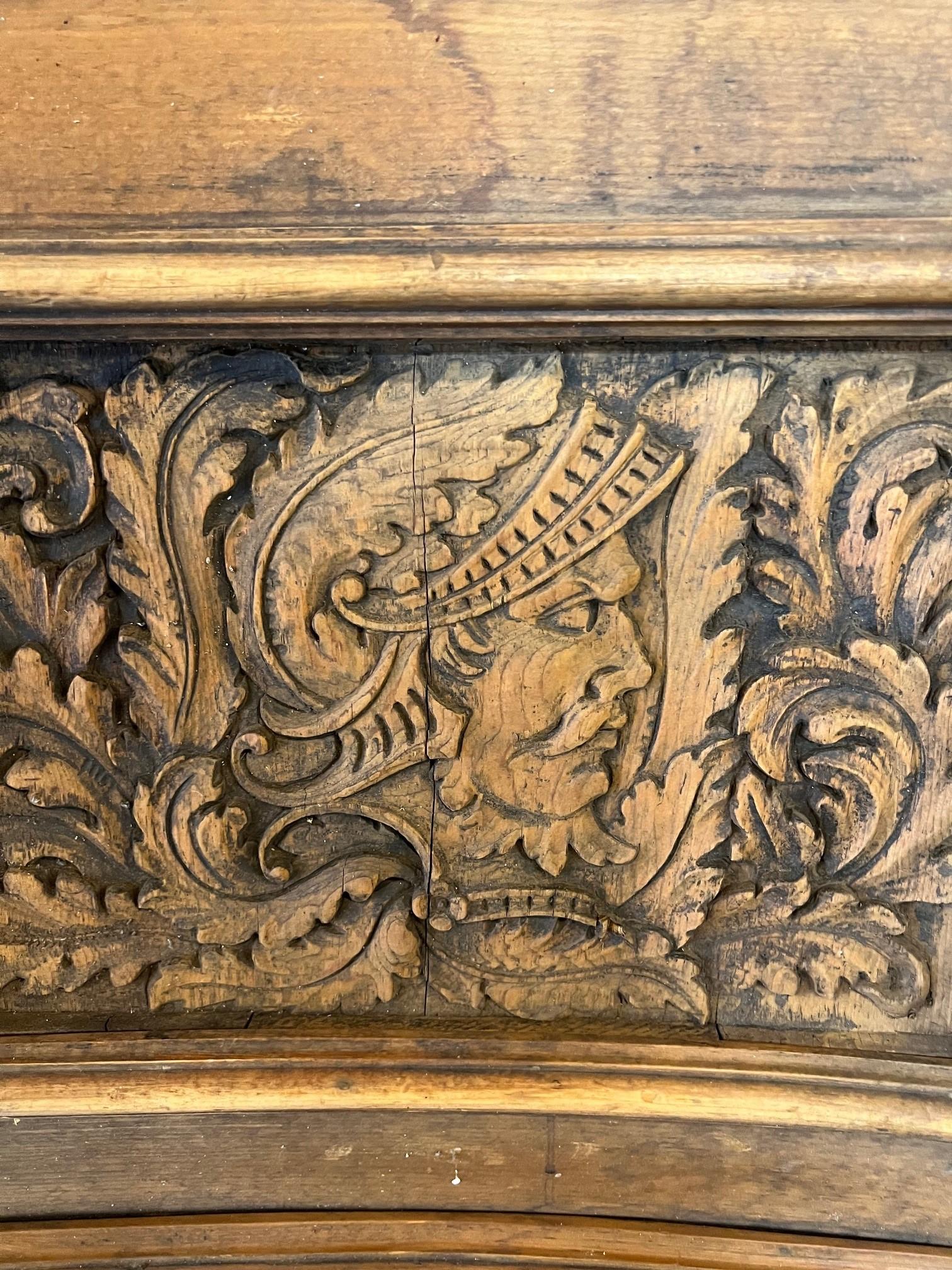 XIXe siècle Paire de panneaux de porte d'armoire en bois sculpté à la main du 19e siècle en vente