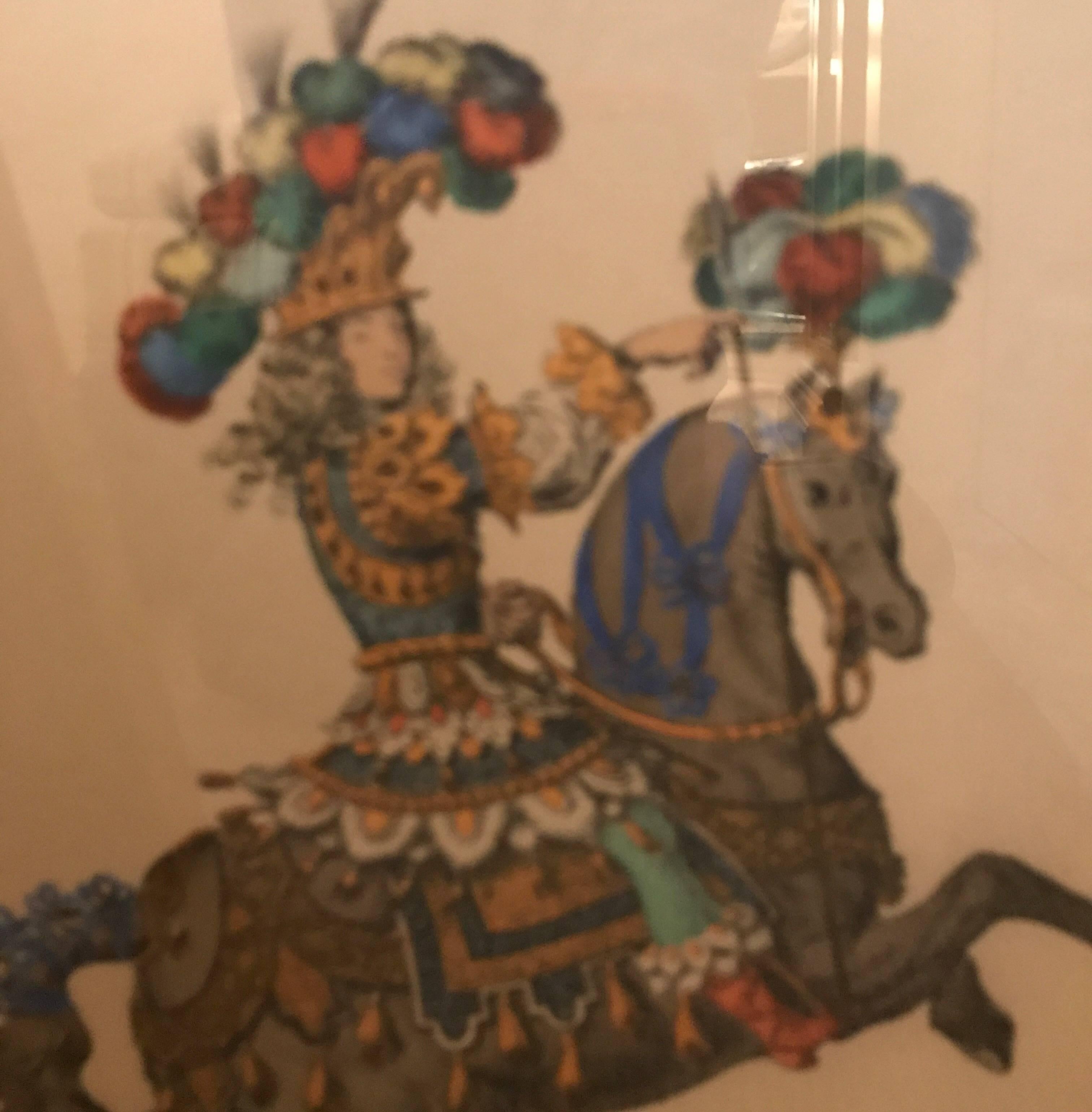 XIXe siècle Paire de gravures colorées à la main du 19ème siècle, encadrées en vente