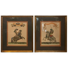 Pair of 19th Century Hand Colored Engravings, Framed