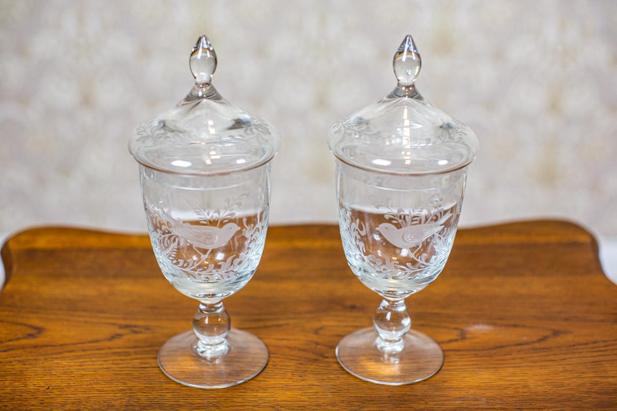 European Pair of 19th-Century Hand-Cut Cups