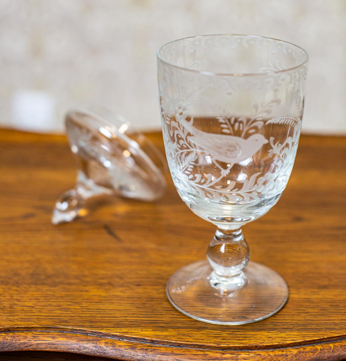 Art Glass Pair of 19th-Century Hand-Cut Cups