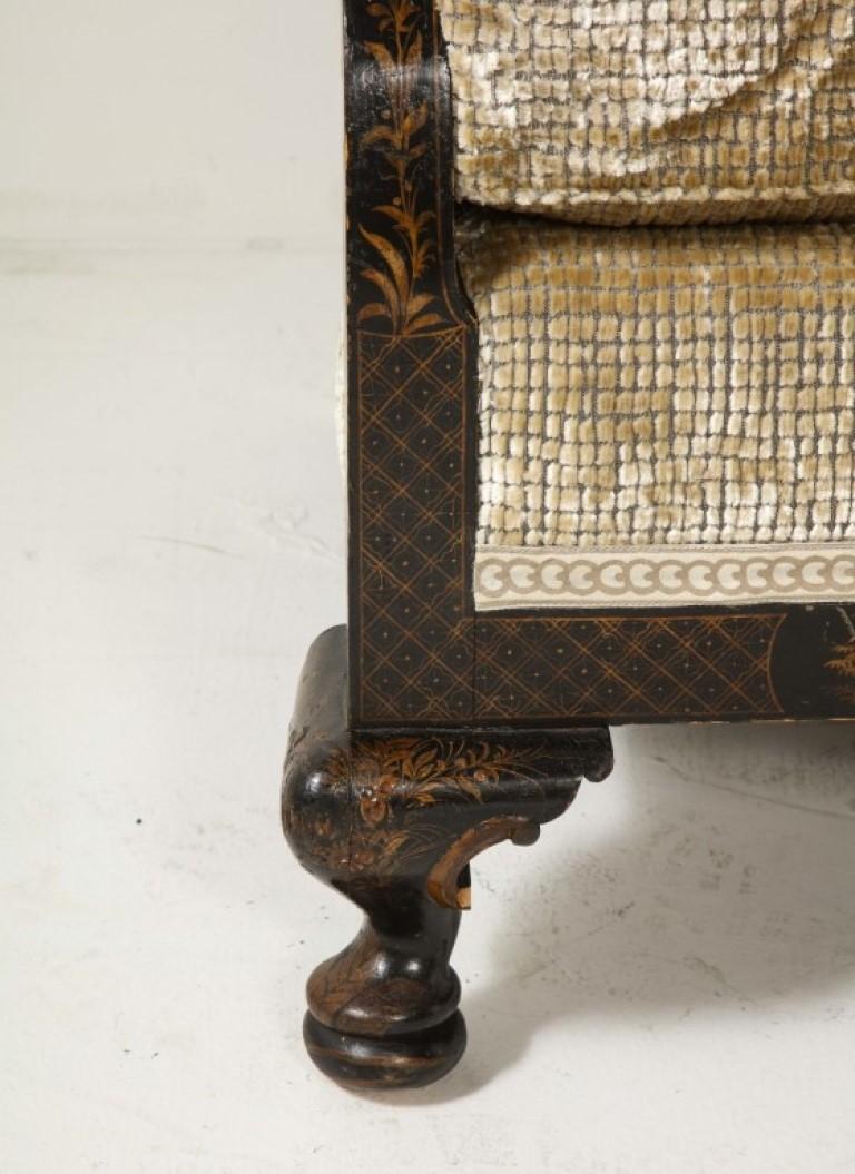 Pair of 19th Century Hand-Painted Ebonized Chinoiserie Chairs For Sale 2