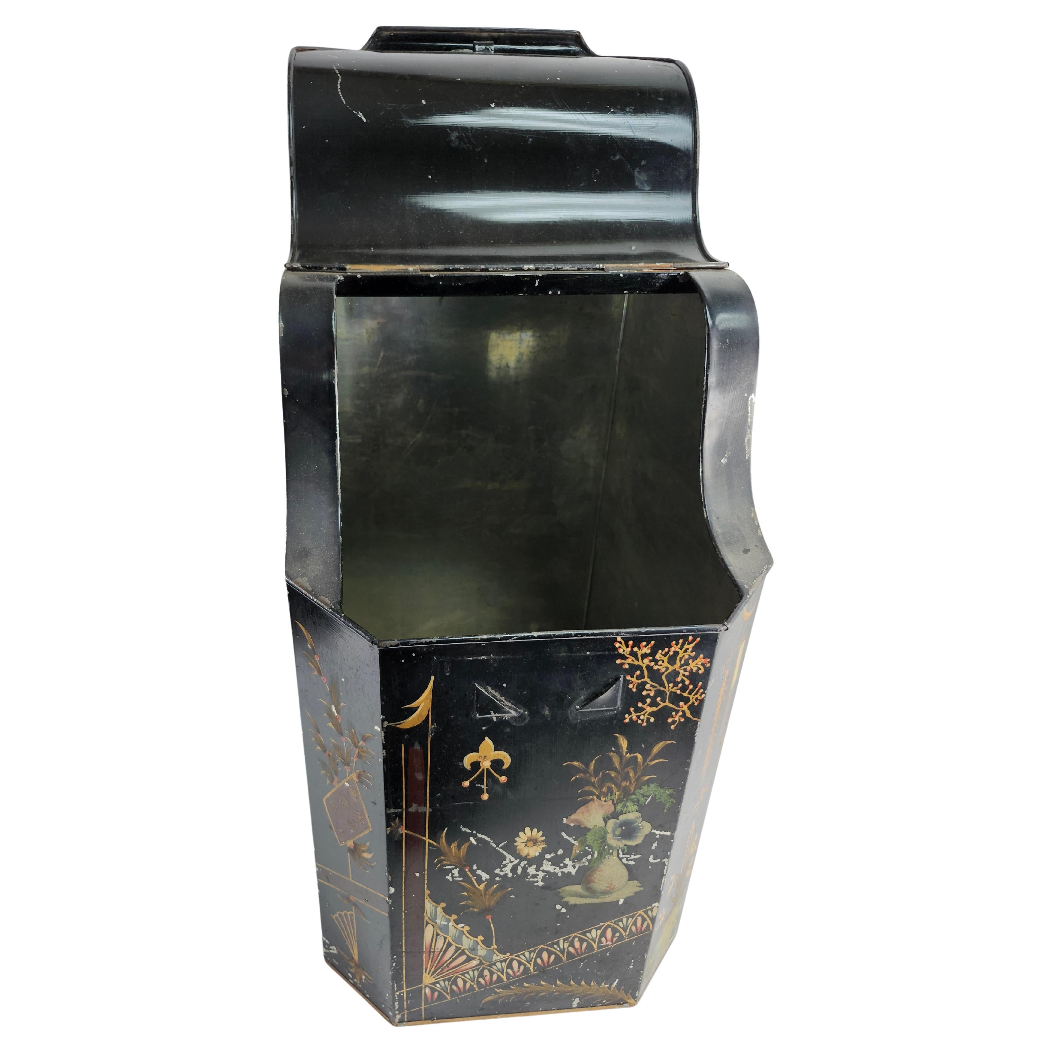 American Pair of 19th Century Hand Painted Store Counter Bins Signed Duane St NYC For Sale