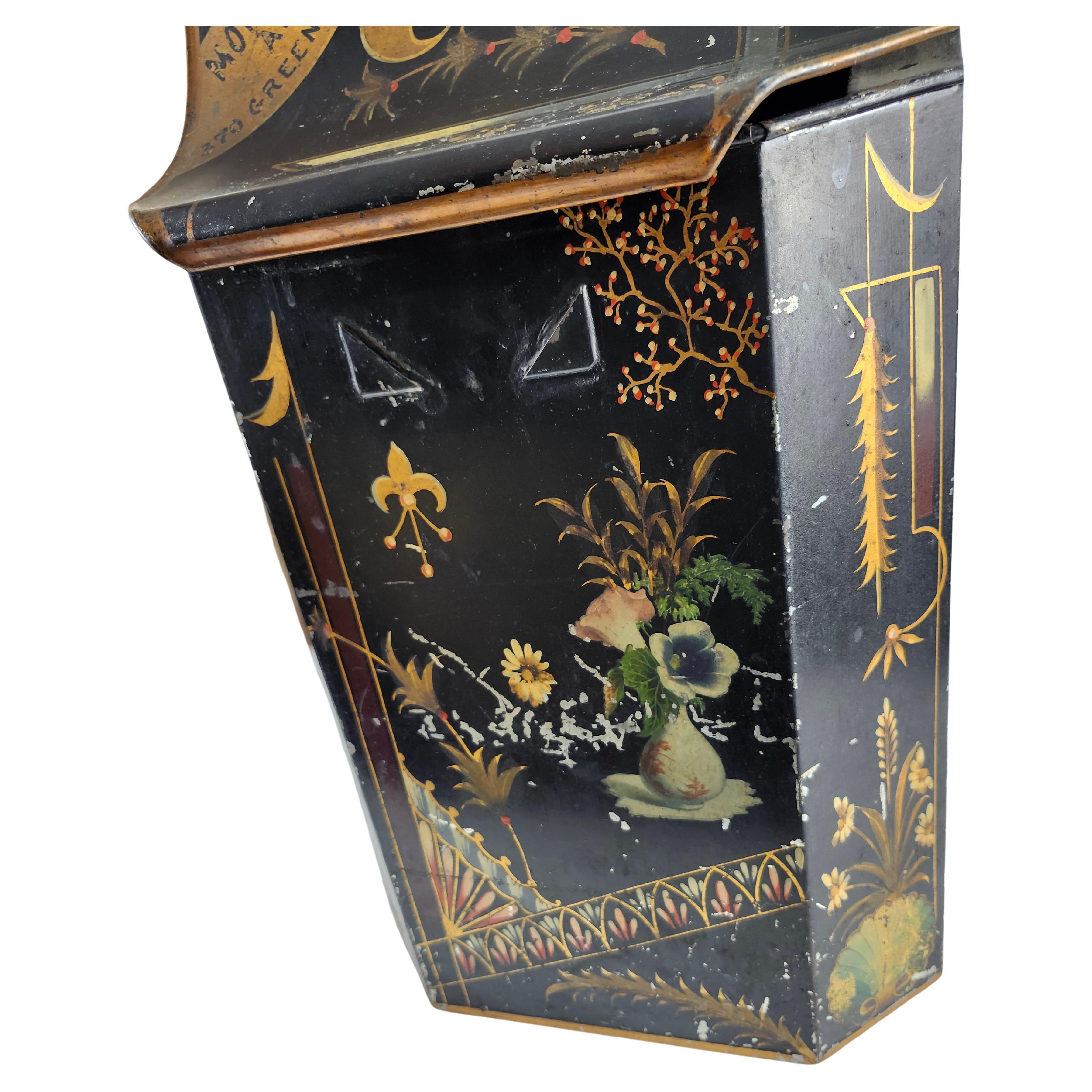 Late 19th Century Pair of 19th Century Hand Painted Store Counter Bins Signed Duane St NYC For Sale