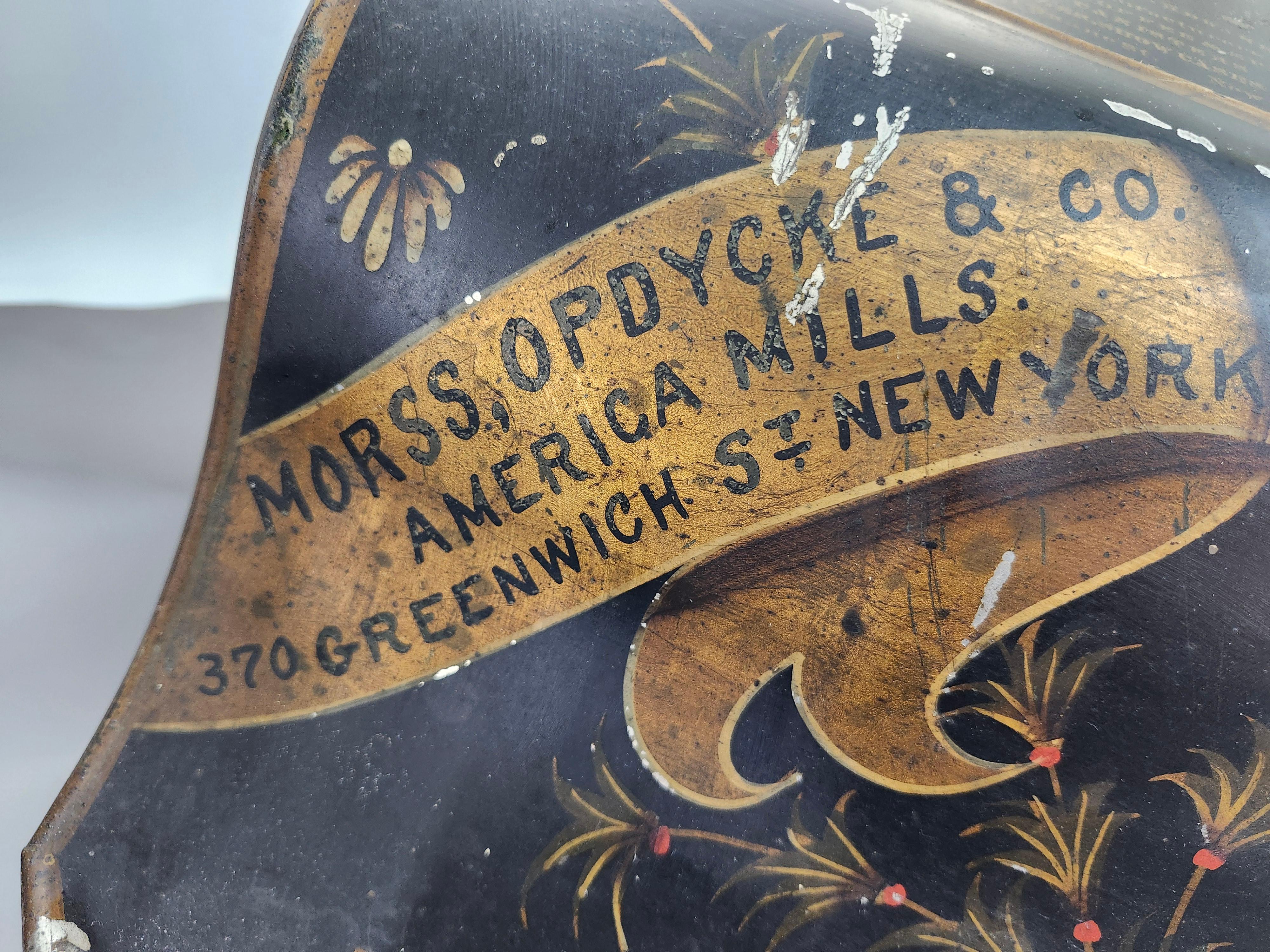 Pair of 19th Century Hand Painted Store Counter Bins Signed Duane St NYC For Sale 2
