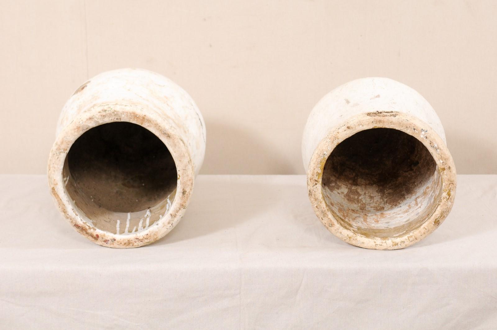 Spanish pair of 19th Century Clay Vessels, Approximately 21
