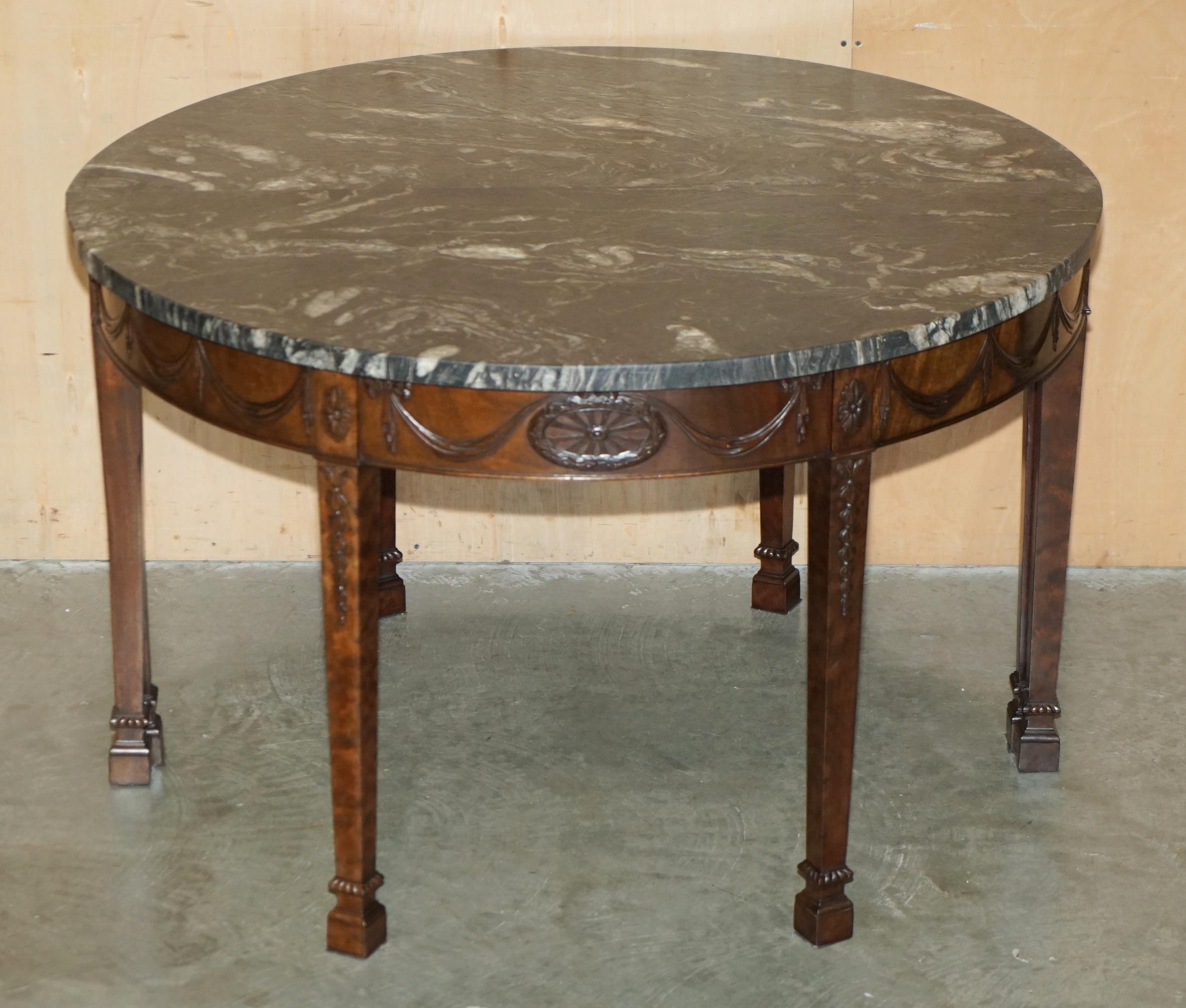 PAIRE DE TABLE DE CONSOLE EN BOIS DUR ADAMS DEMI LUNE WABI-SABI MARBRE DU 19e SIÈCLE en vente 10