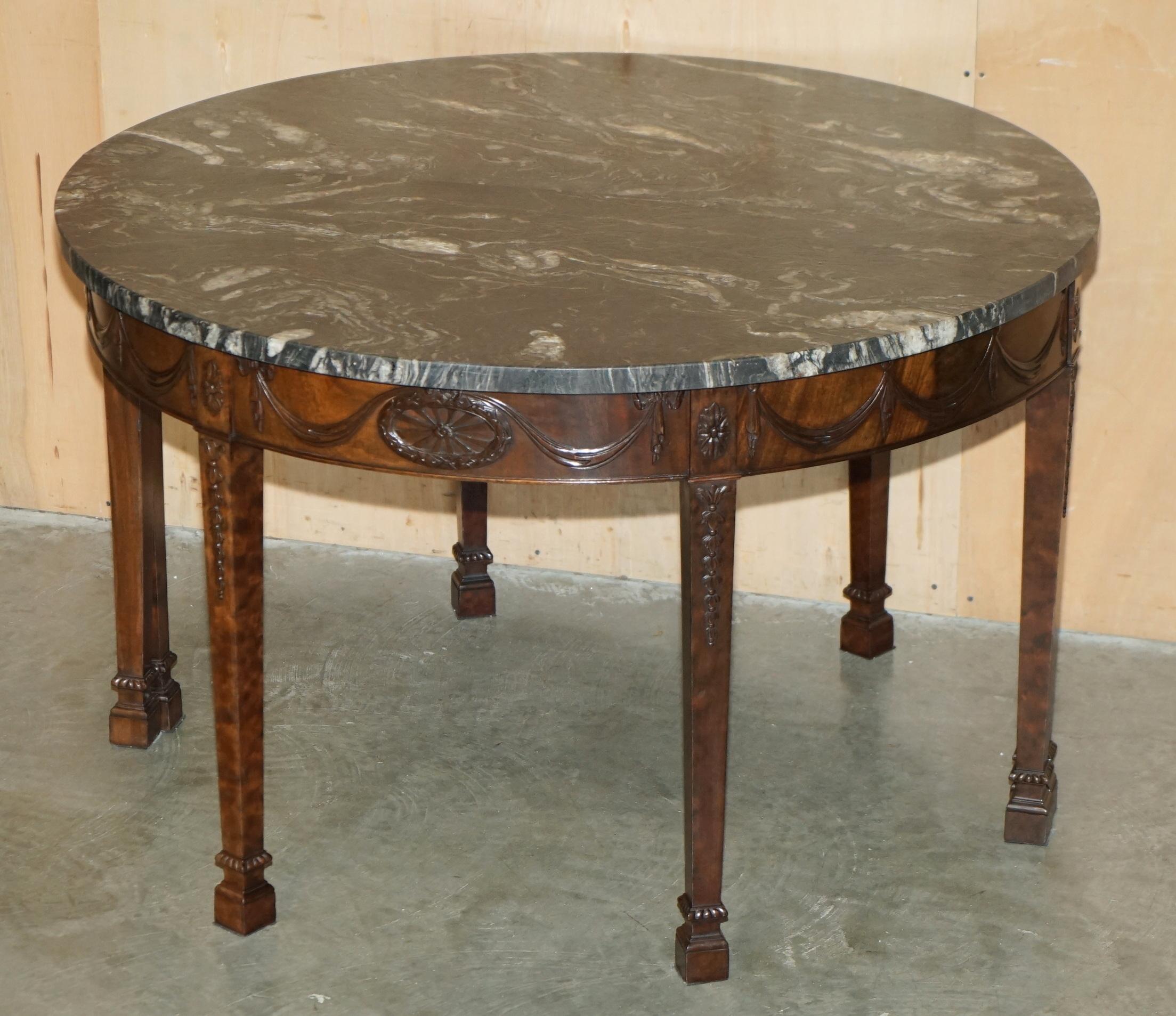 PAIRE DE TABLE DE CONSOLE EN BOIS DUR ADAMS DEMI LUNE WABI-SABI MARBRE DU 19e SIÈCLE en vente 11