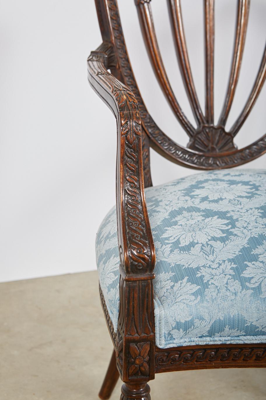 American Pair of 19th Century Hepplewhite Style Armchairs