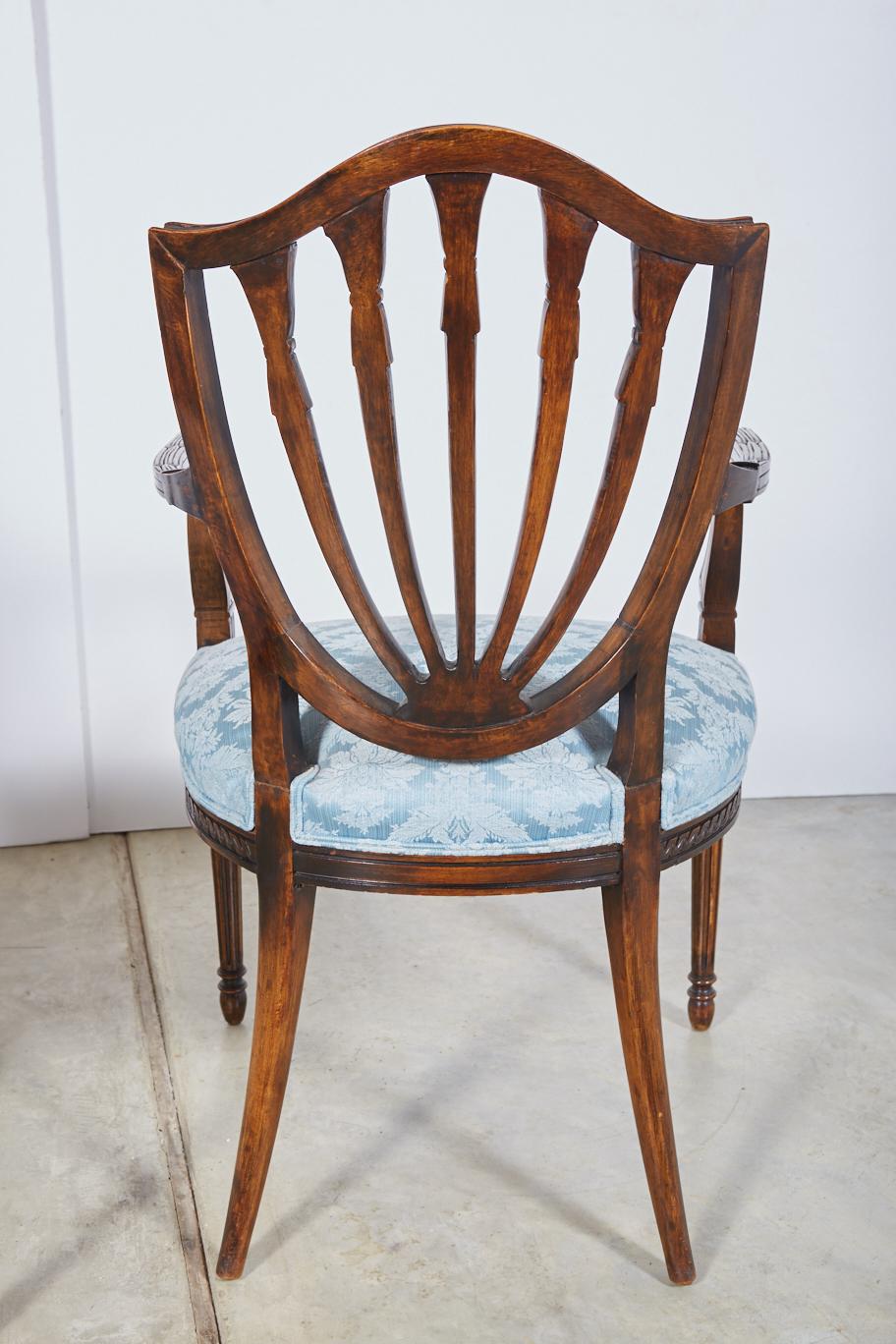 Pair of 19th Century Hepplewhite Style Armchairs 1