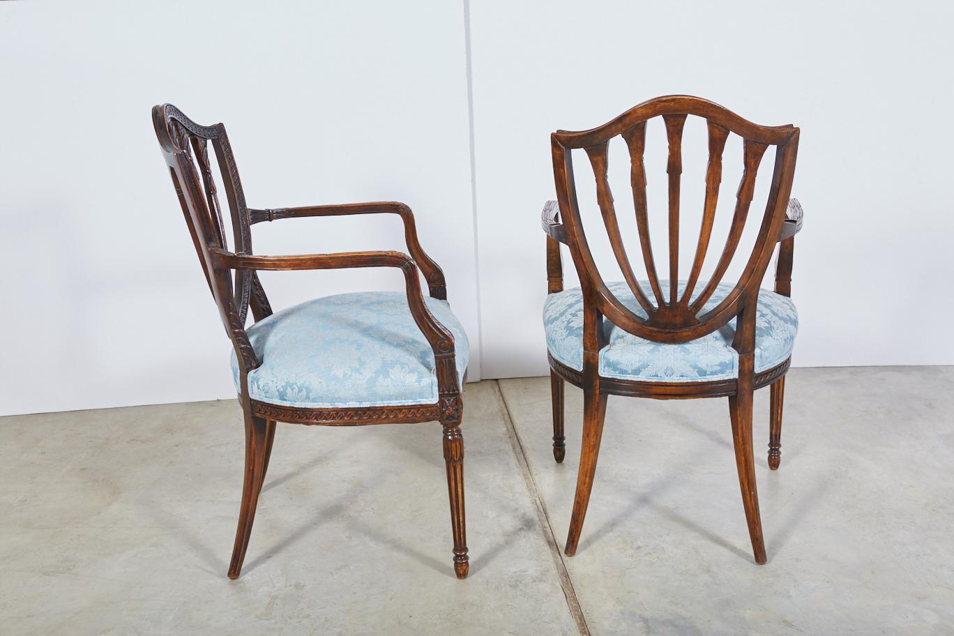 Pair of 19th Century Hepplewhite Style Armchairs 2