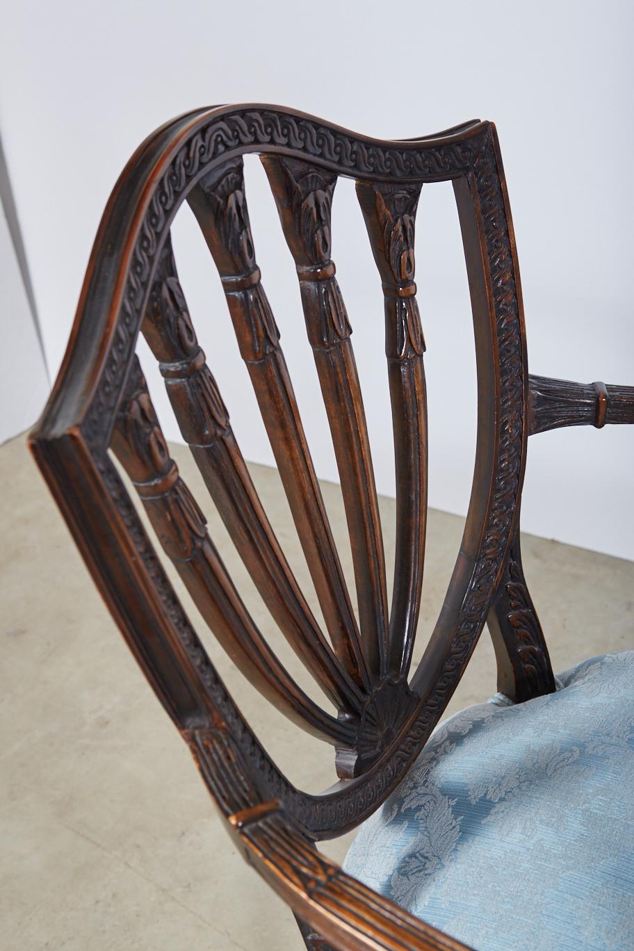 Pair of 19th Century Hepplewhite Style Armchairs 3