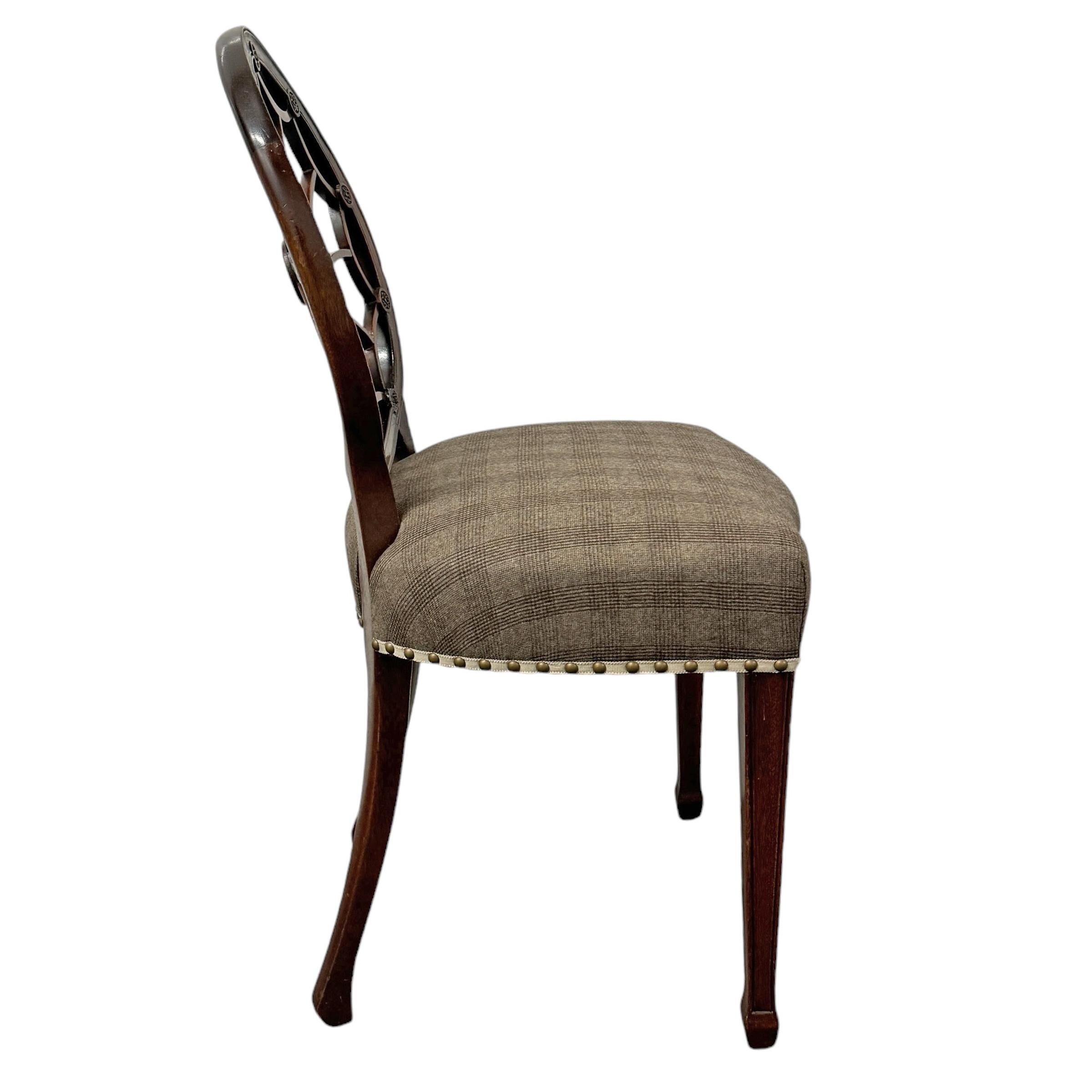 Wood Pair of 19th Century Hepplewhite Style Spiderweb Back Chairs