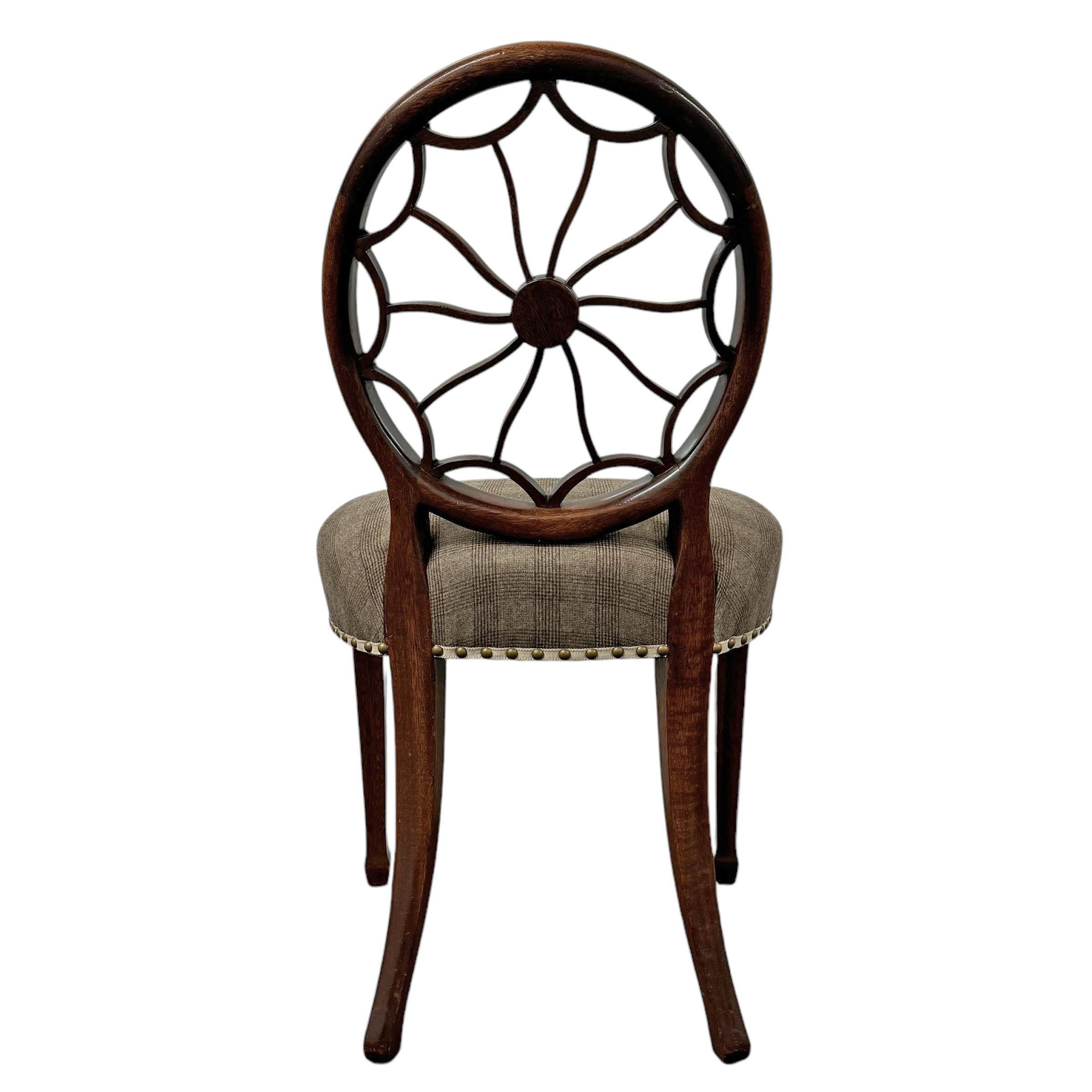Pair of 19th Century Hepplewhite Style Spiderweb Back Chairs 1