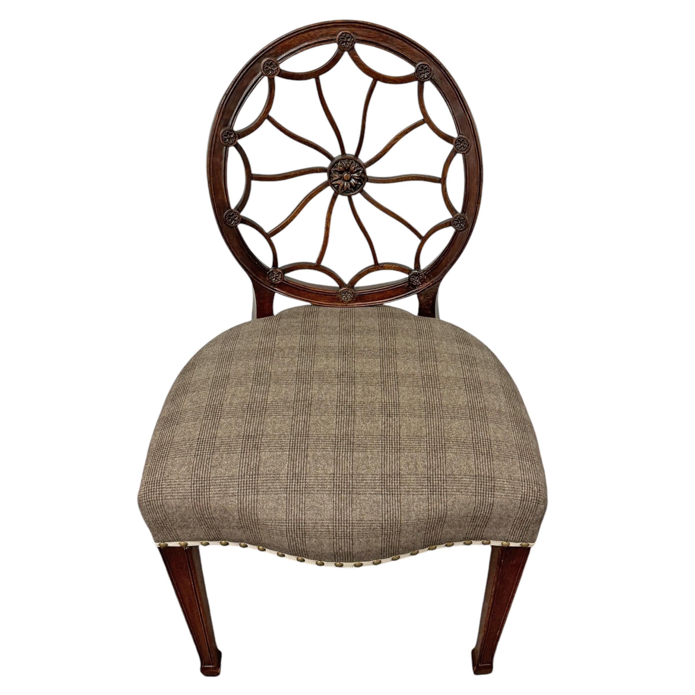 Pair of 19th Century Hepplewhite Style Spiderweb Back Chairs 2