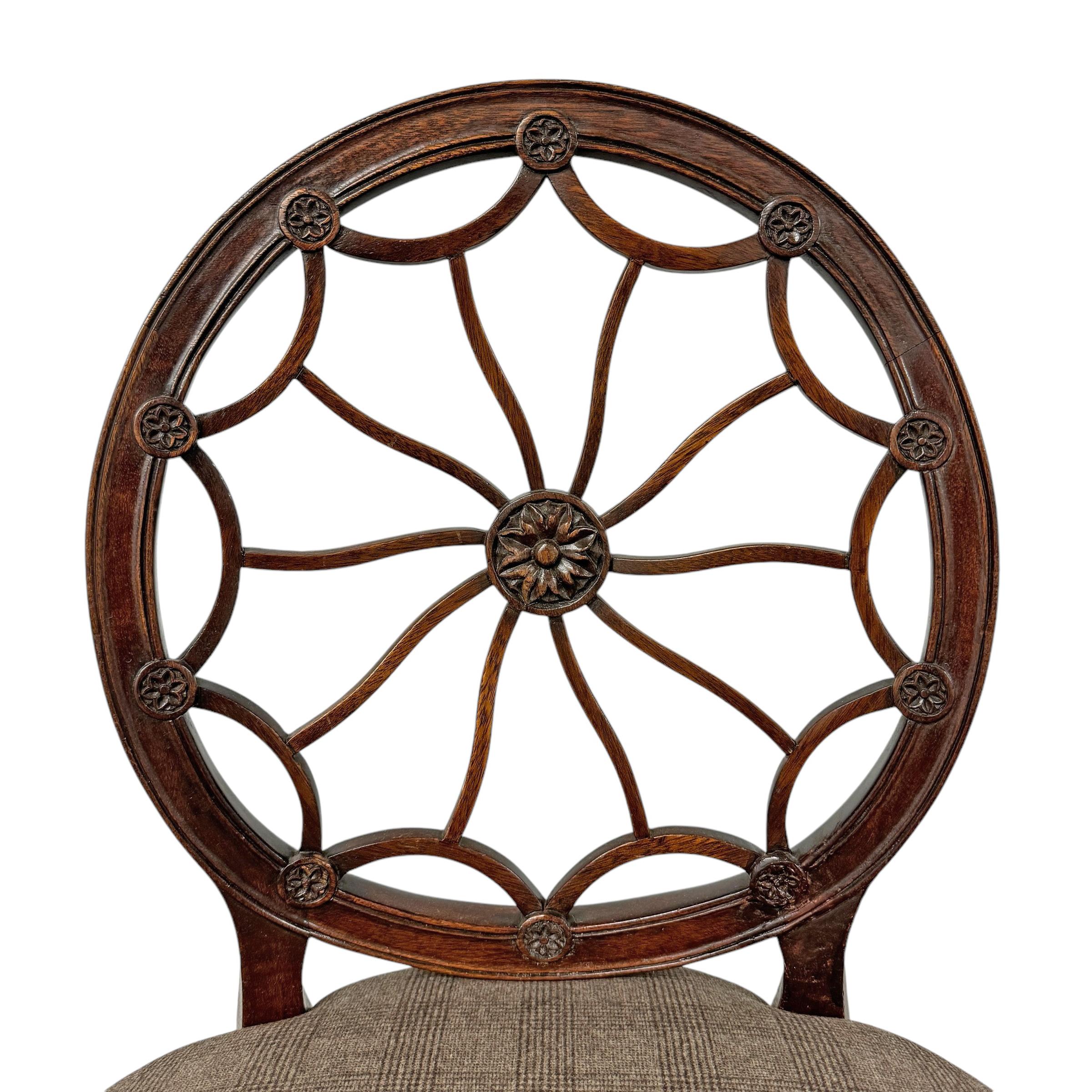 Pair of 19th Century Hepplewhite Style Spiderweb Back Chairs 4