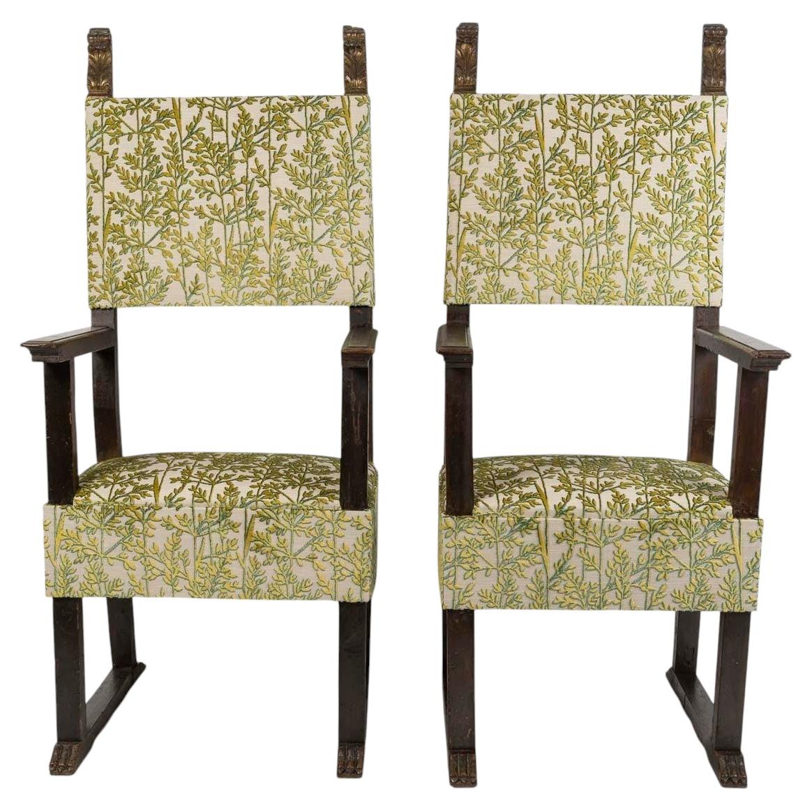 Pair of 19th-Century High Period Style Armchairs. For Sale