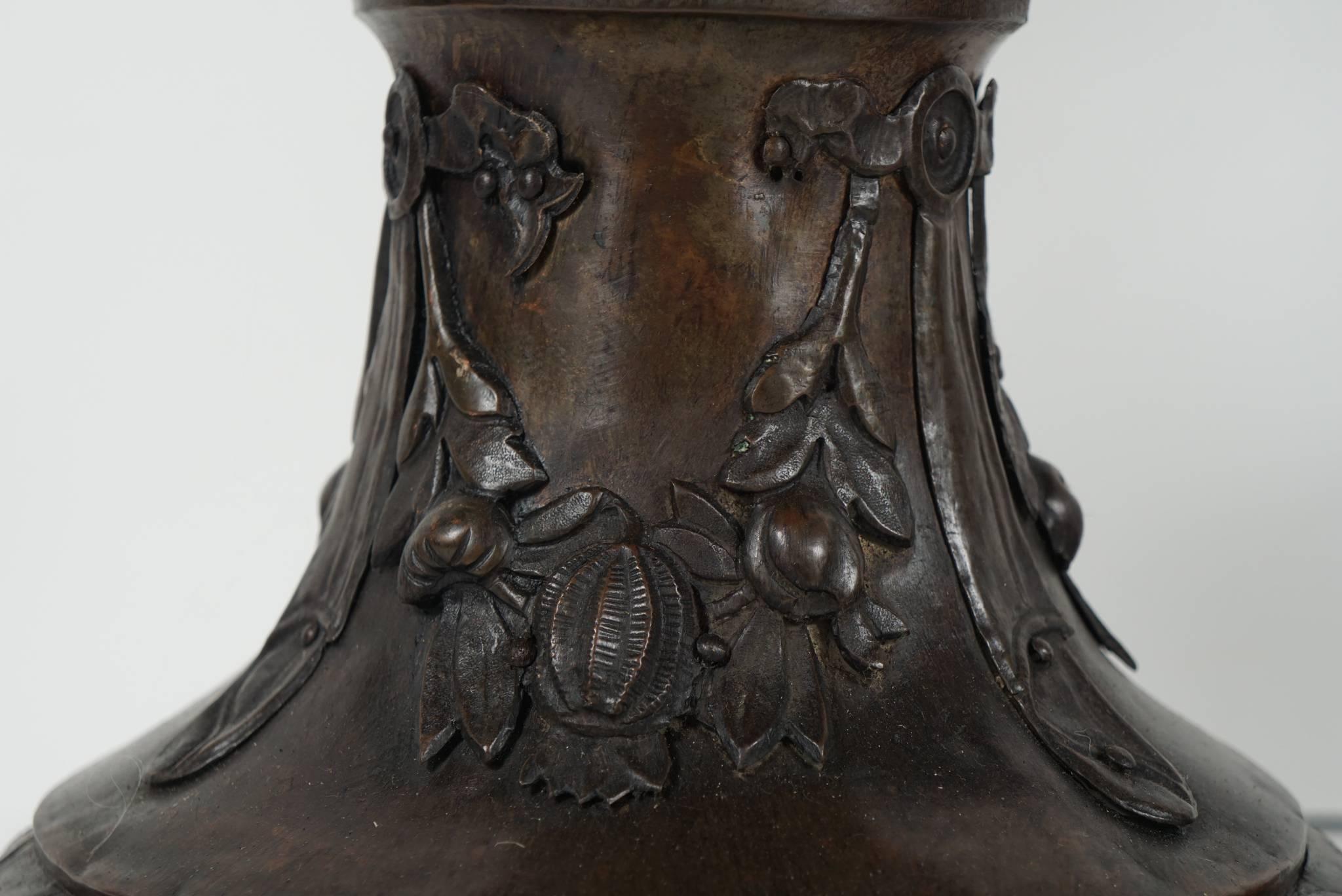 Pair of 19th Century Hollow Cast Bronze Austrian Pricket Candlesticks 1