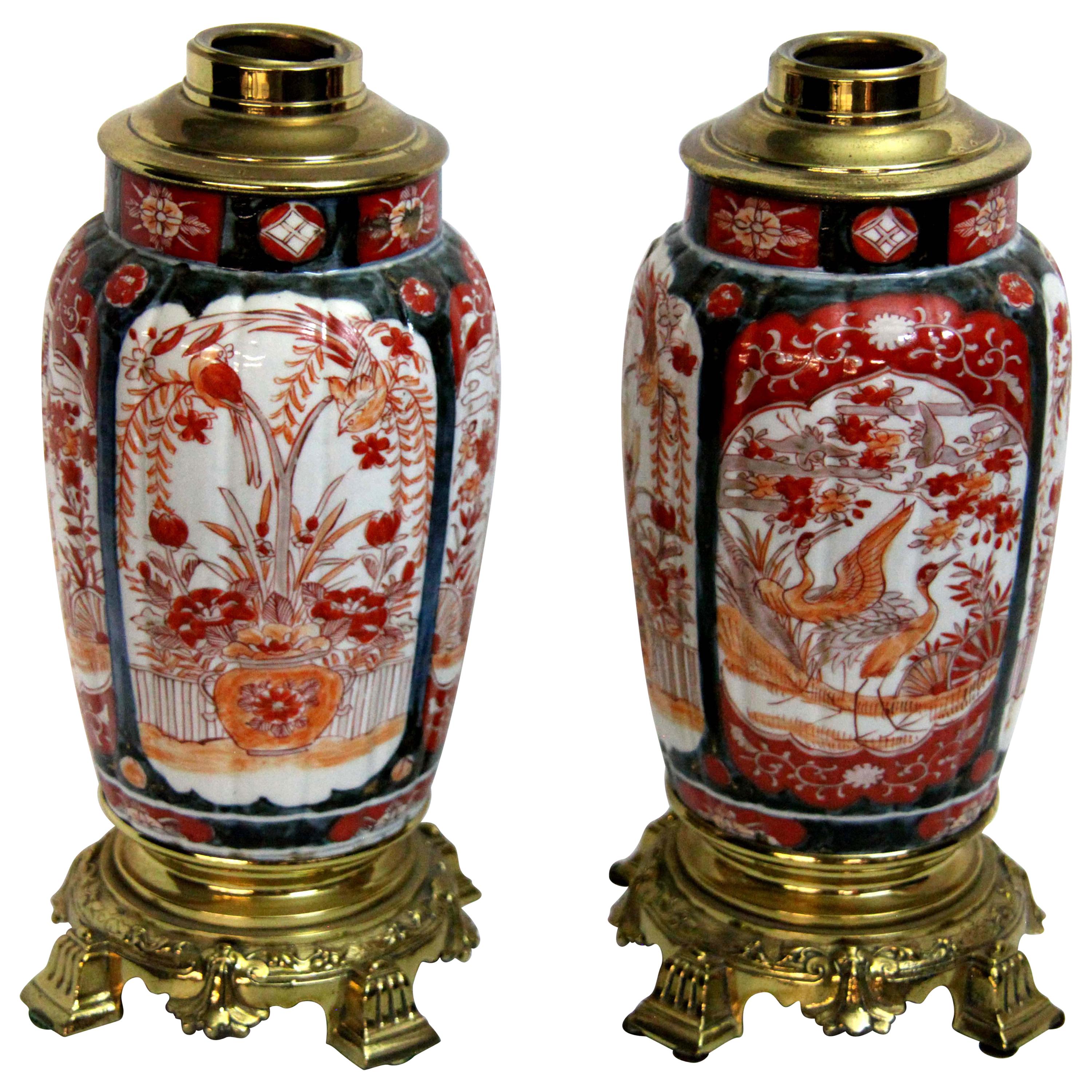 Pair of 19th Century Imari Vase Lamps