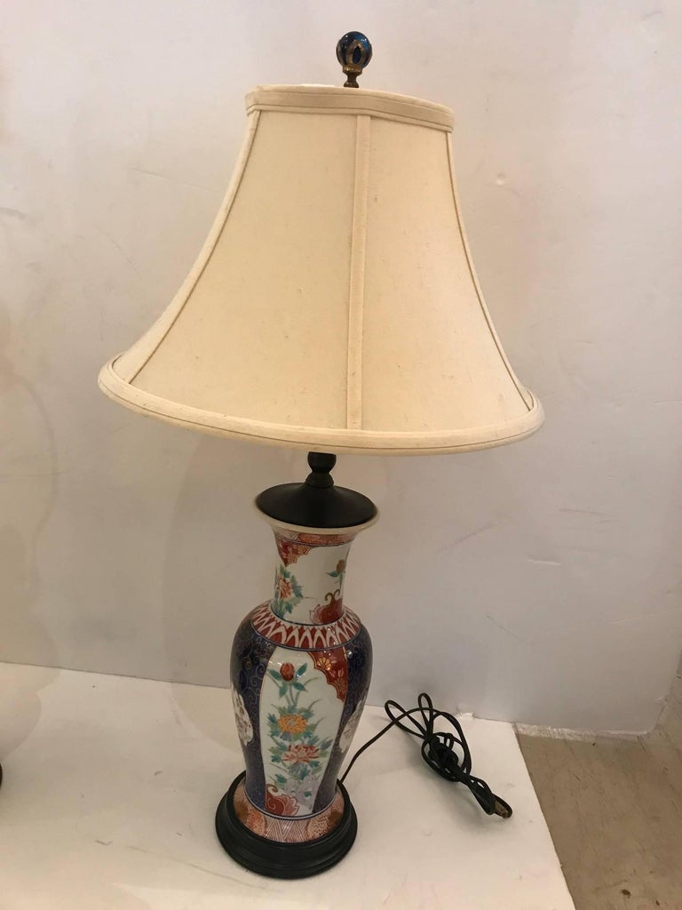Pair of 19th Century Imari Vase Shaped Table Lamps at 1stDibs